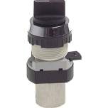 Airtec T-30-313. 3/2-way Rotary switch-valve, black (30,5mm), M5