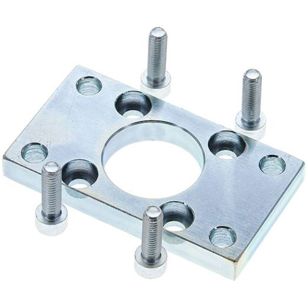 ISO 15552-flange attachment 32 mm, Zinc plated steel