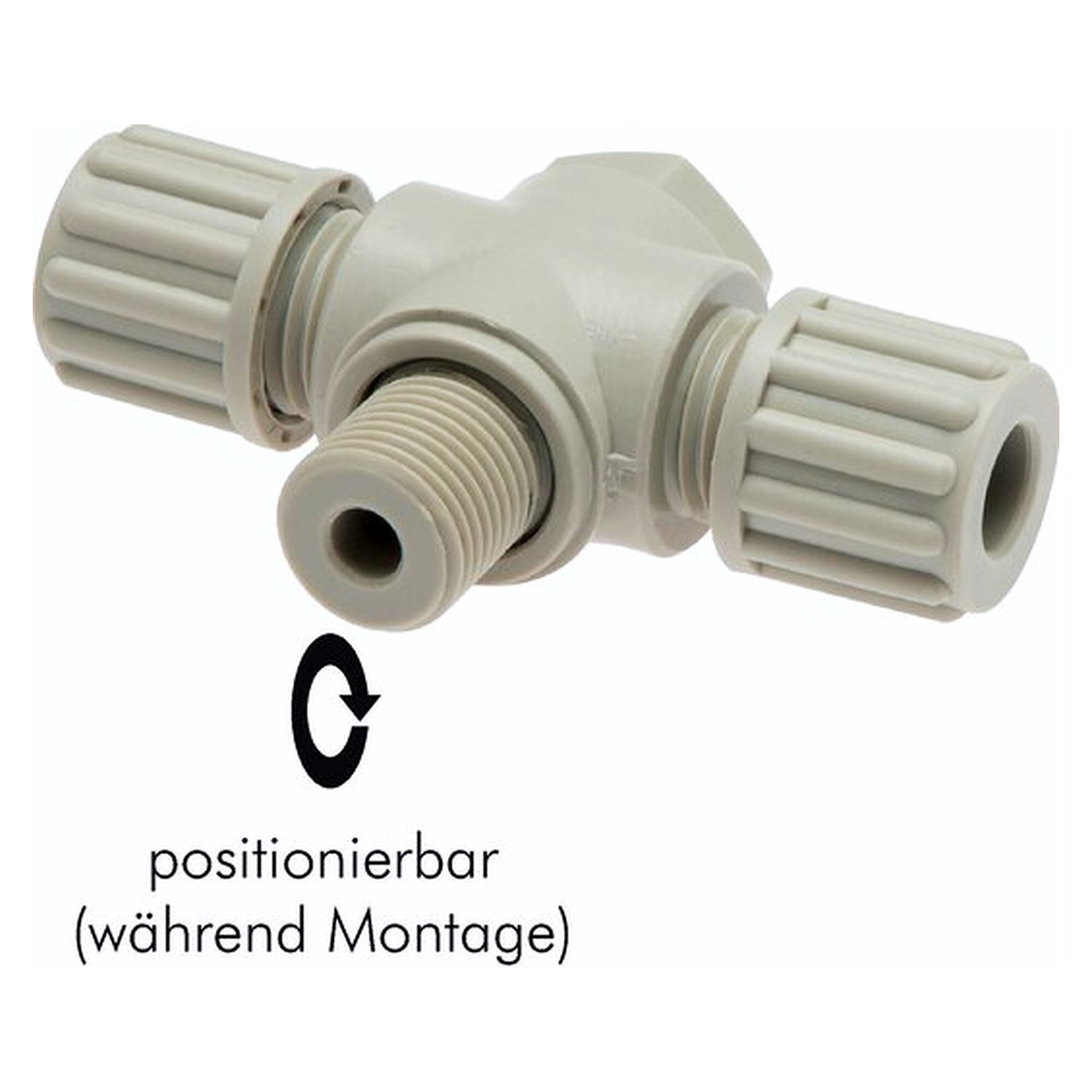Schlauchverschraubung, T-Form, mit Hohlschraube, Einschraubgewinde G 1/4", Schlauch 10x8 mm, PVDF