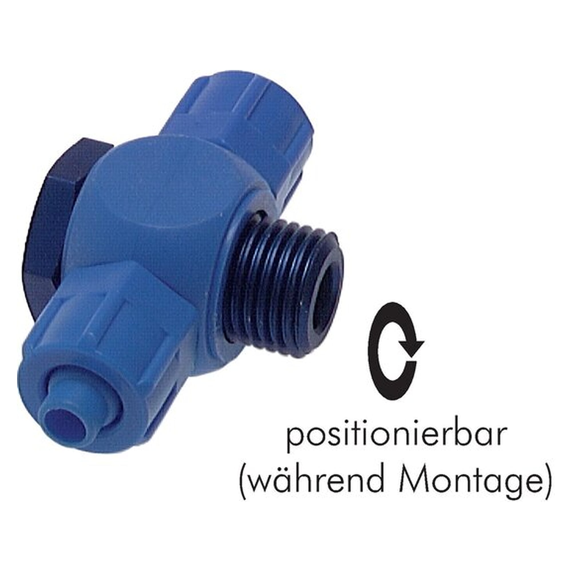 Tube fitting, tee design, with banjo bolt, male thread G 1/8", tube 8x6 mm, plastic POM
