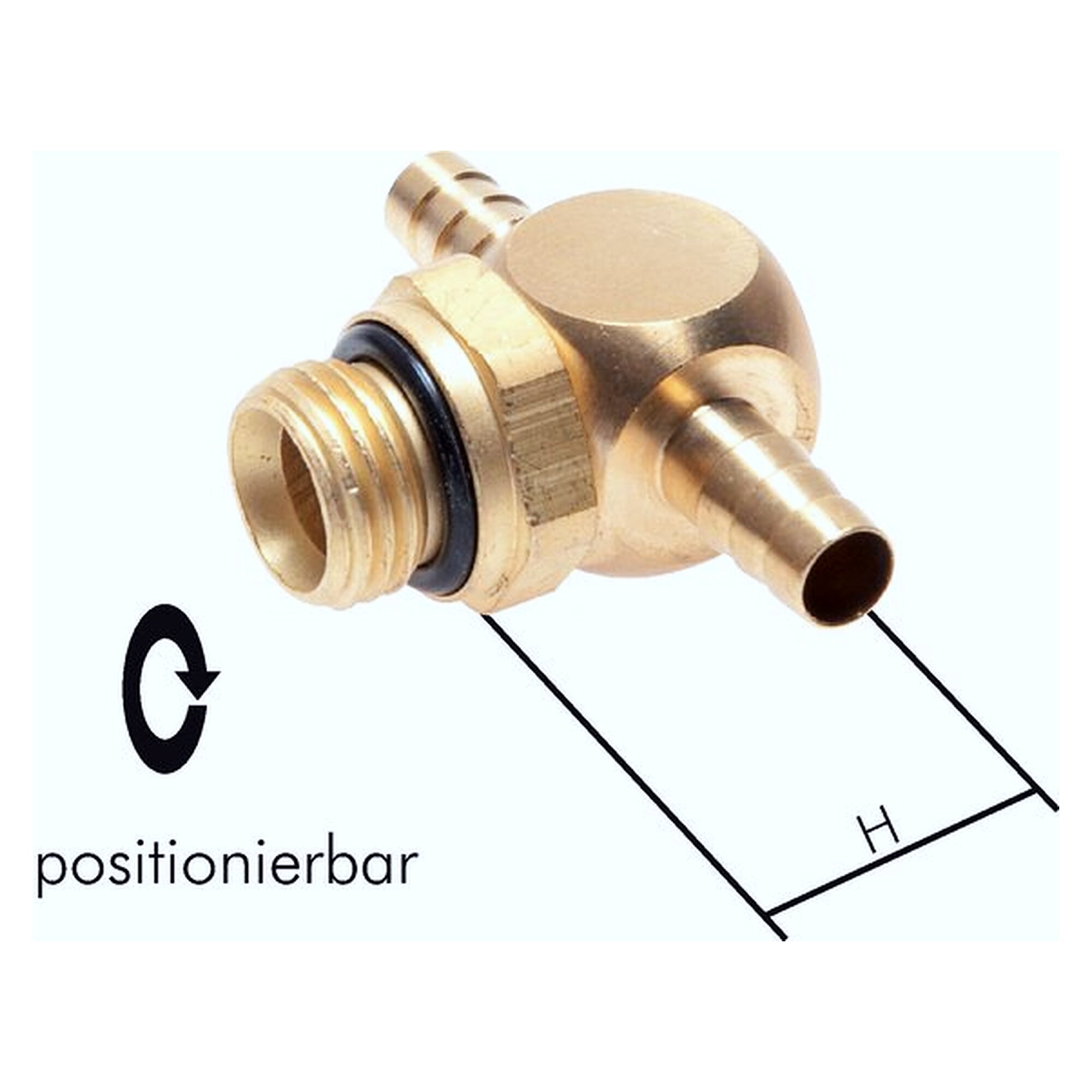 T-Steckanschluss, Gewinde G 1/4", Schlauchanschluss 4 mm, Messing, Schlüsselweite 17 mm