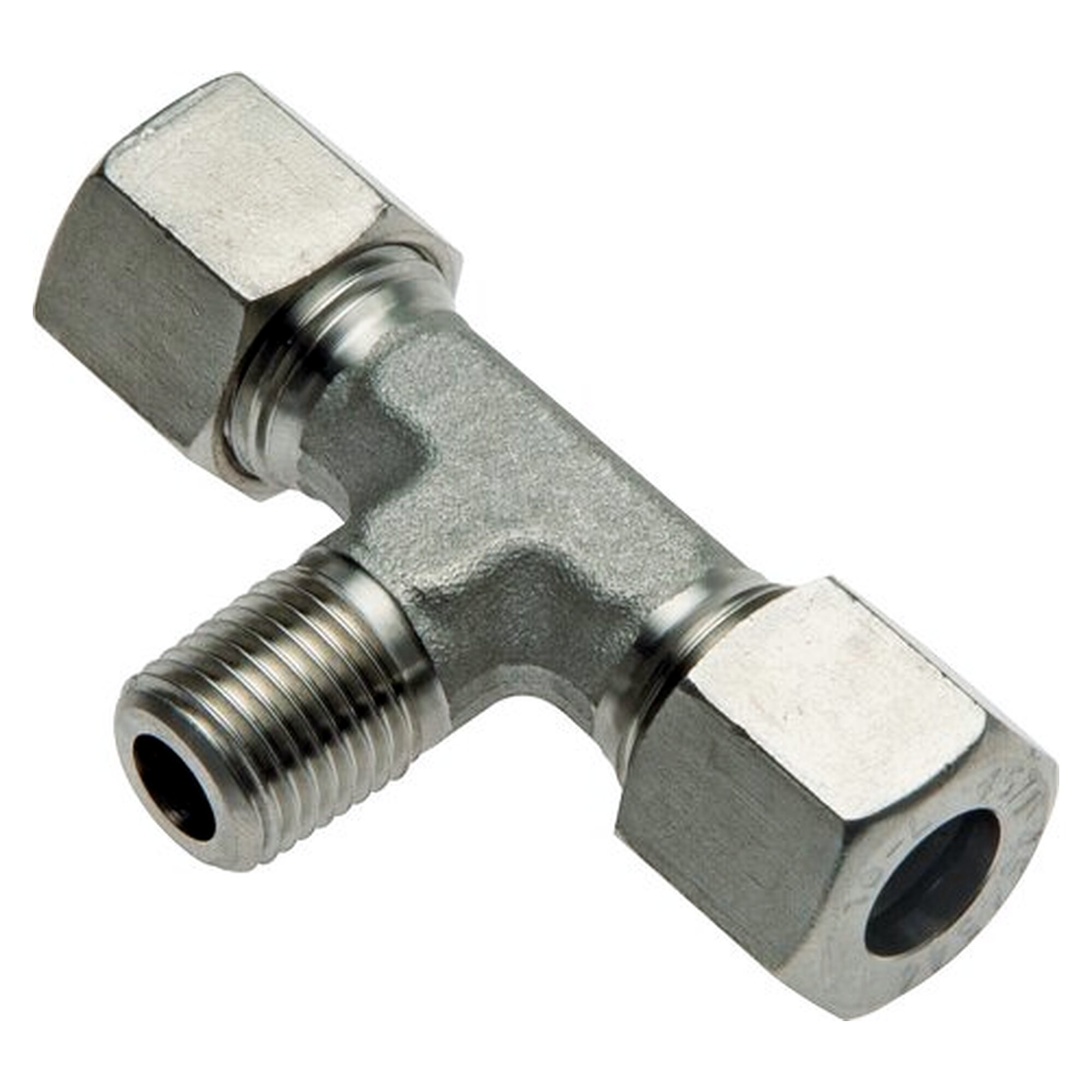 Male stud tee, R 1/4", tube 8 S, stainless steel 1.4571, heavy series