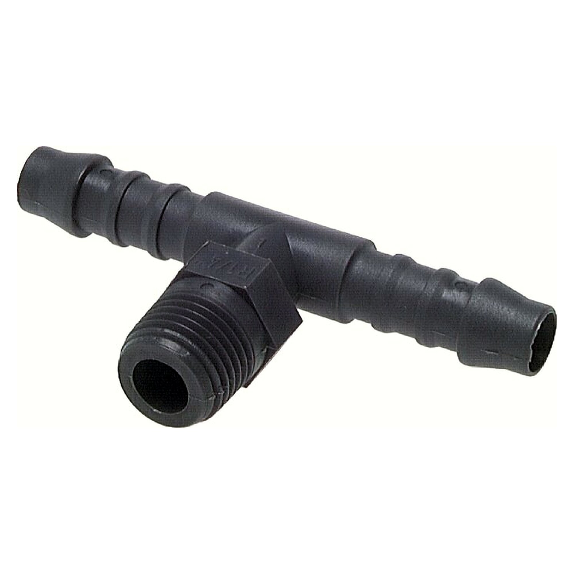 Tee hose nozzle with thread, R 1/4", hose connection 6 (1/4") mm, polyamide PA 6