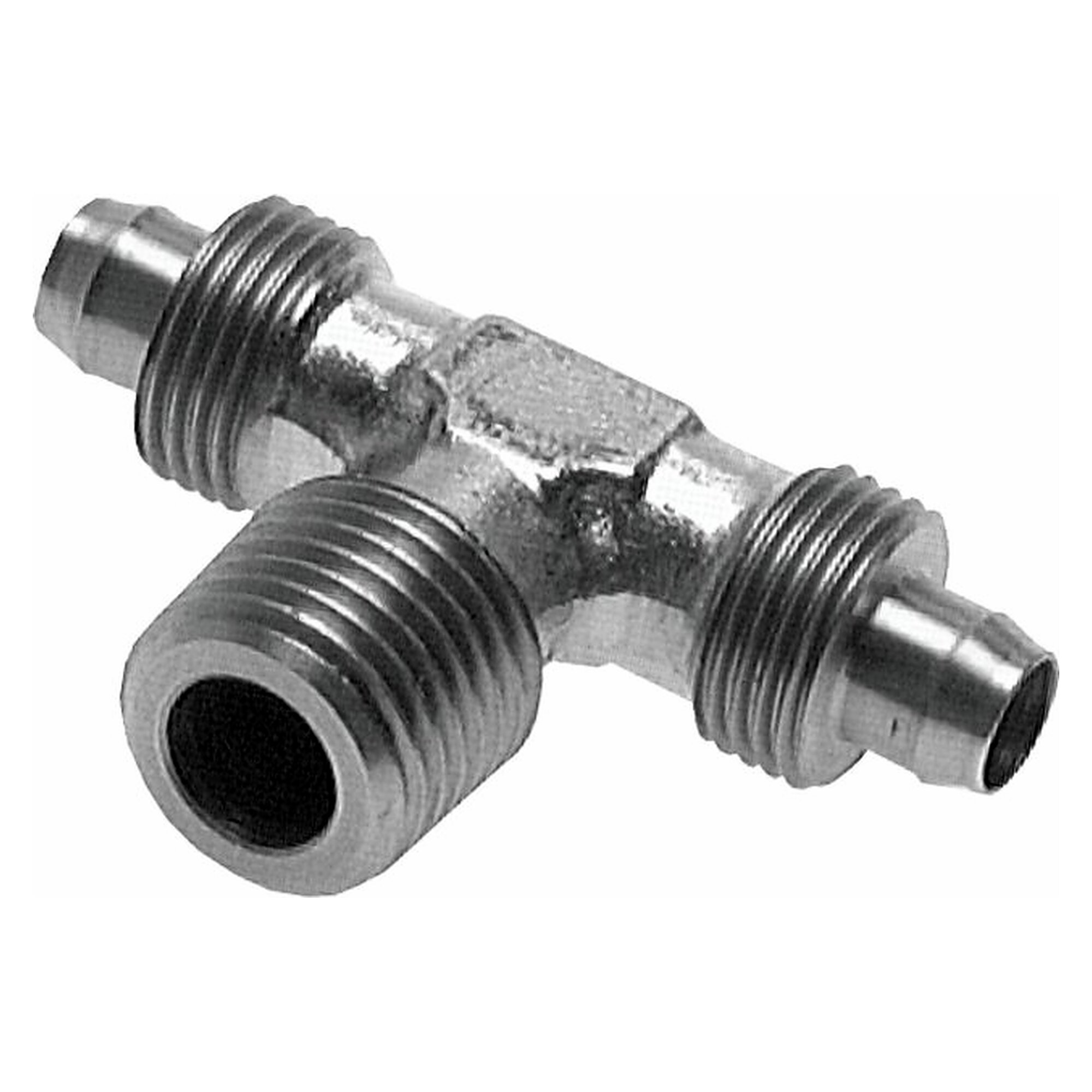 Threaded stud, tee design, without union nut, thread R 1/8", tube 6x4 mm, stainless steel 1.4404