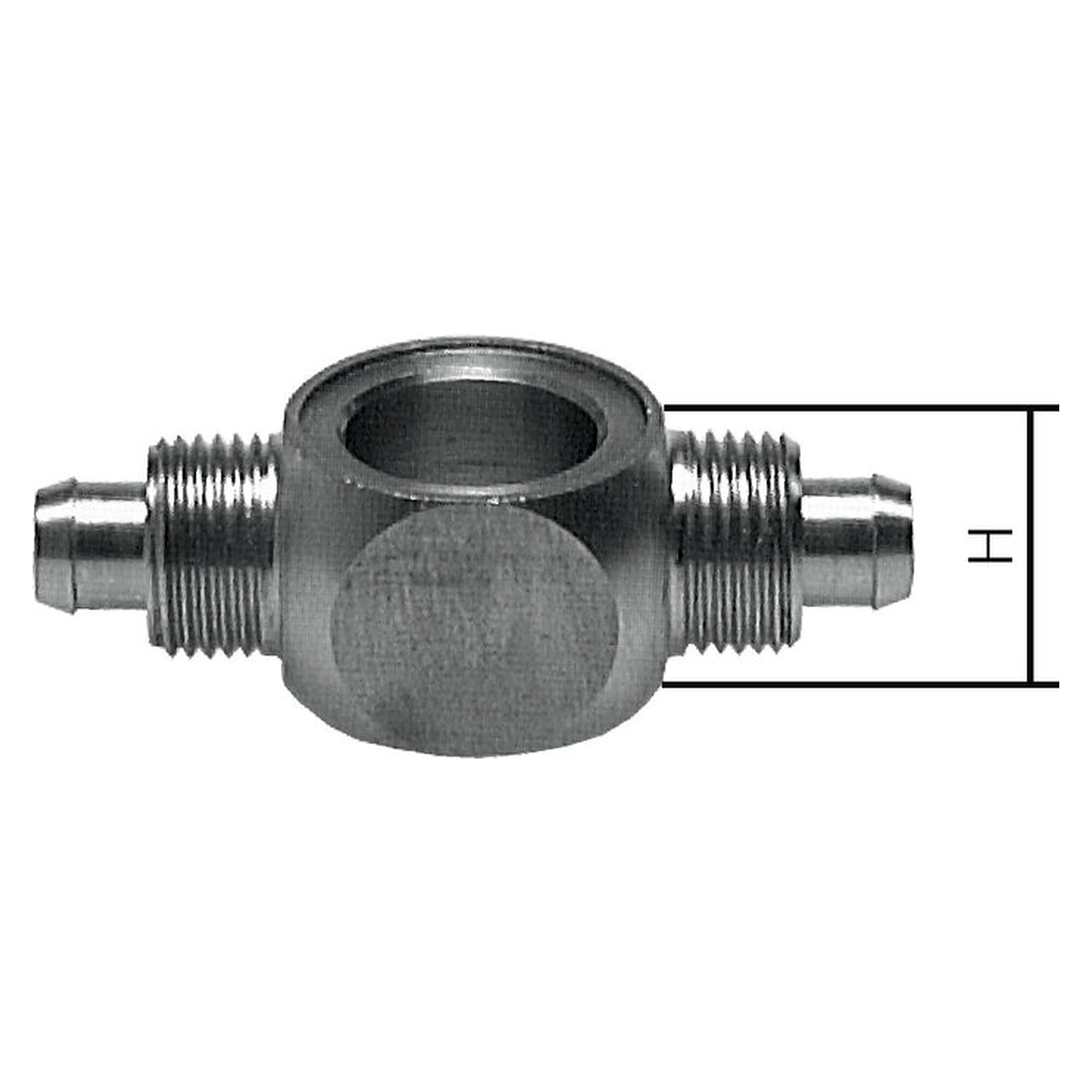 Ringstück, für Hohlschraube G 1/8", Schlauch 8x6 mm, 1.4571, Höhe H 15