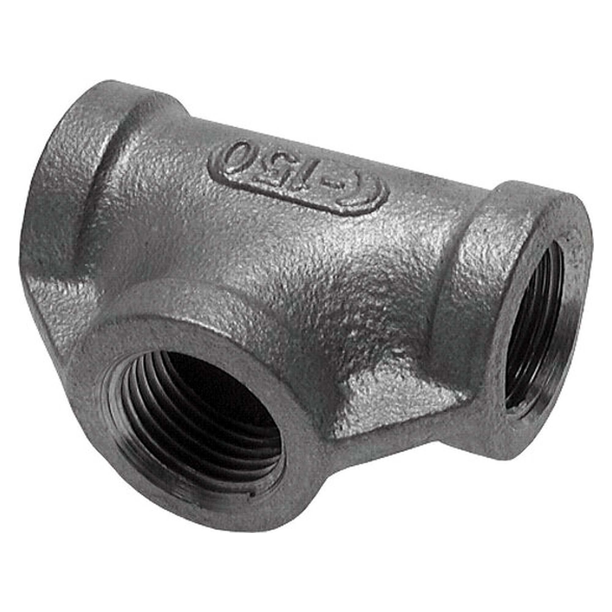 T-Stück, Gewinde Rp 1/2", PN 16 bar, Edelstahl 1.4408, Abzweig für Rohrleitungen