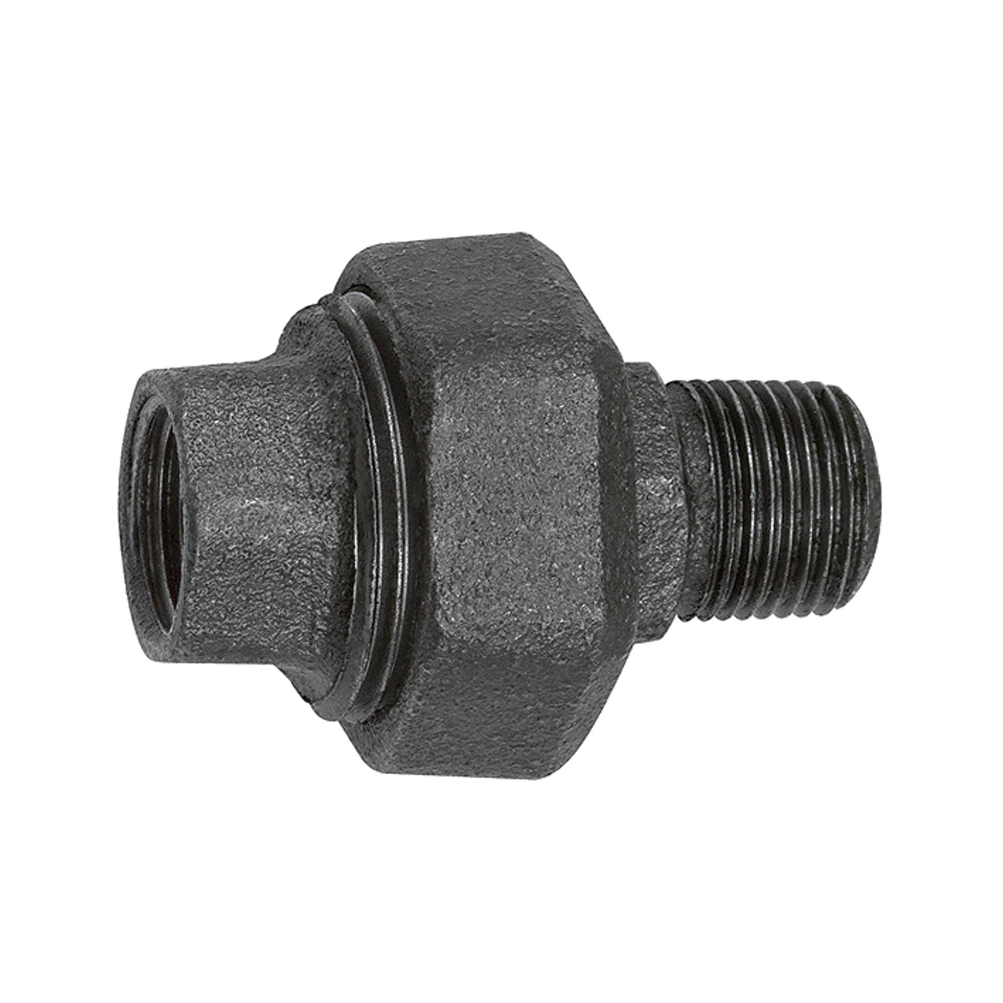 Fitting 331 flat sealingR 1/2,Rp 1/2 black malleable iron fitting - Riegler K1845