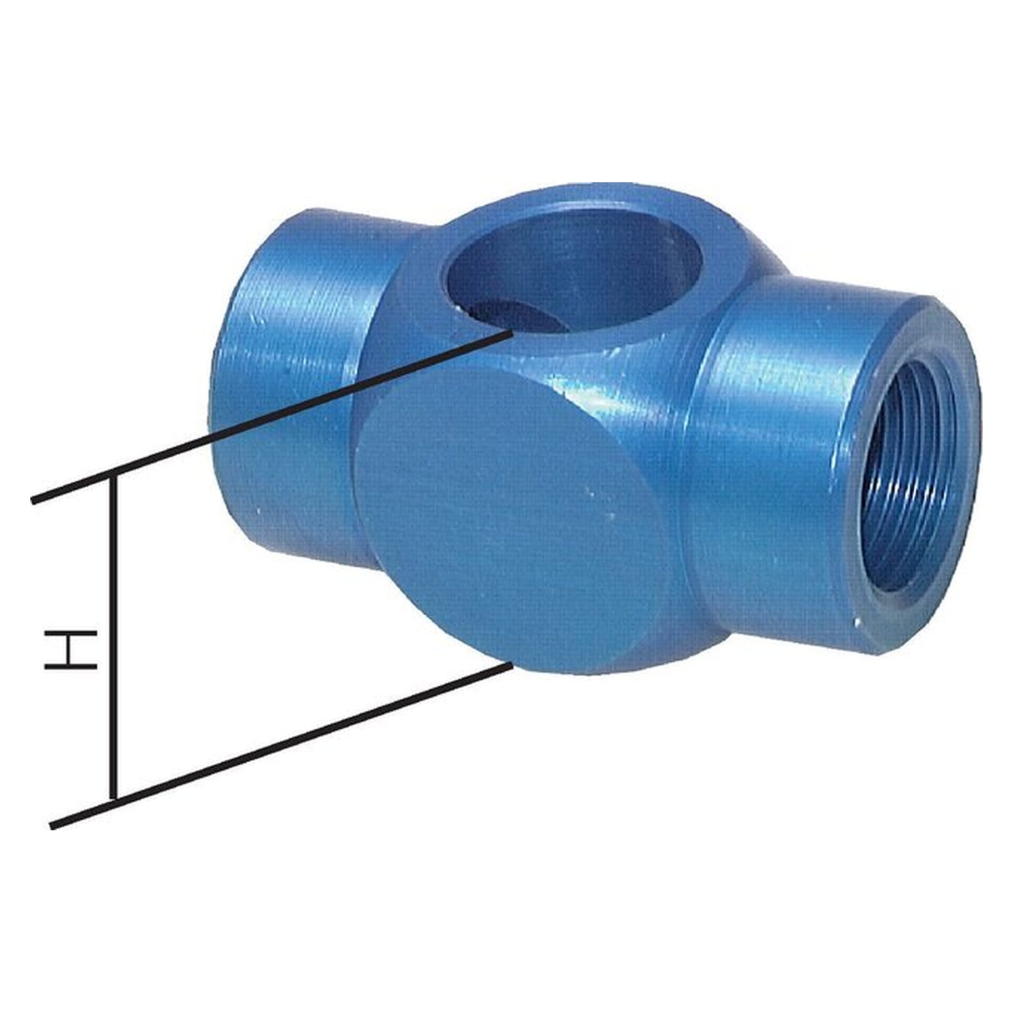 Ringstück, T-Form, mit Innengewinde, Innengewinde G 3/8", Aluminium