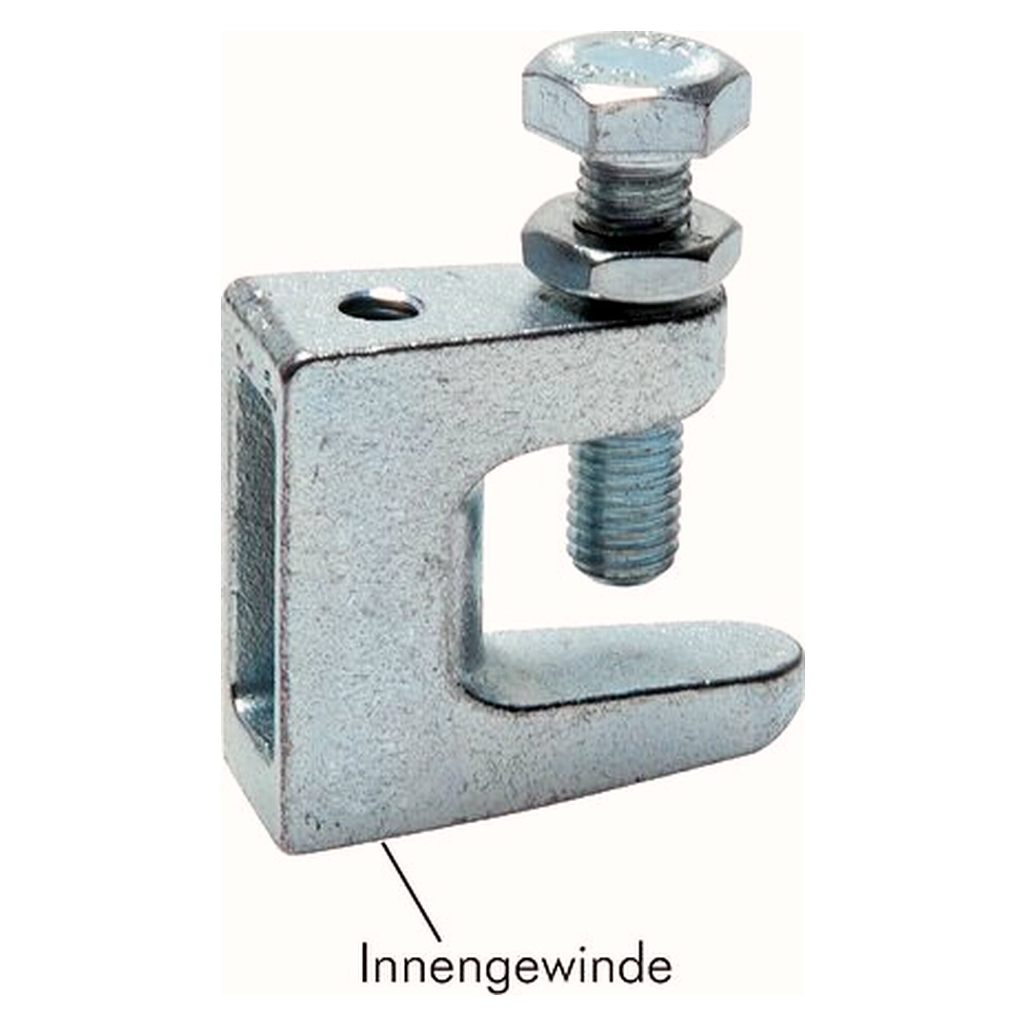 Trägerklemme aus Temperguss verzinkt, M 8 (1 - 23 mm), statisch gesicherte max. Belastung 2.500 N