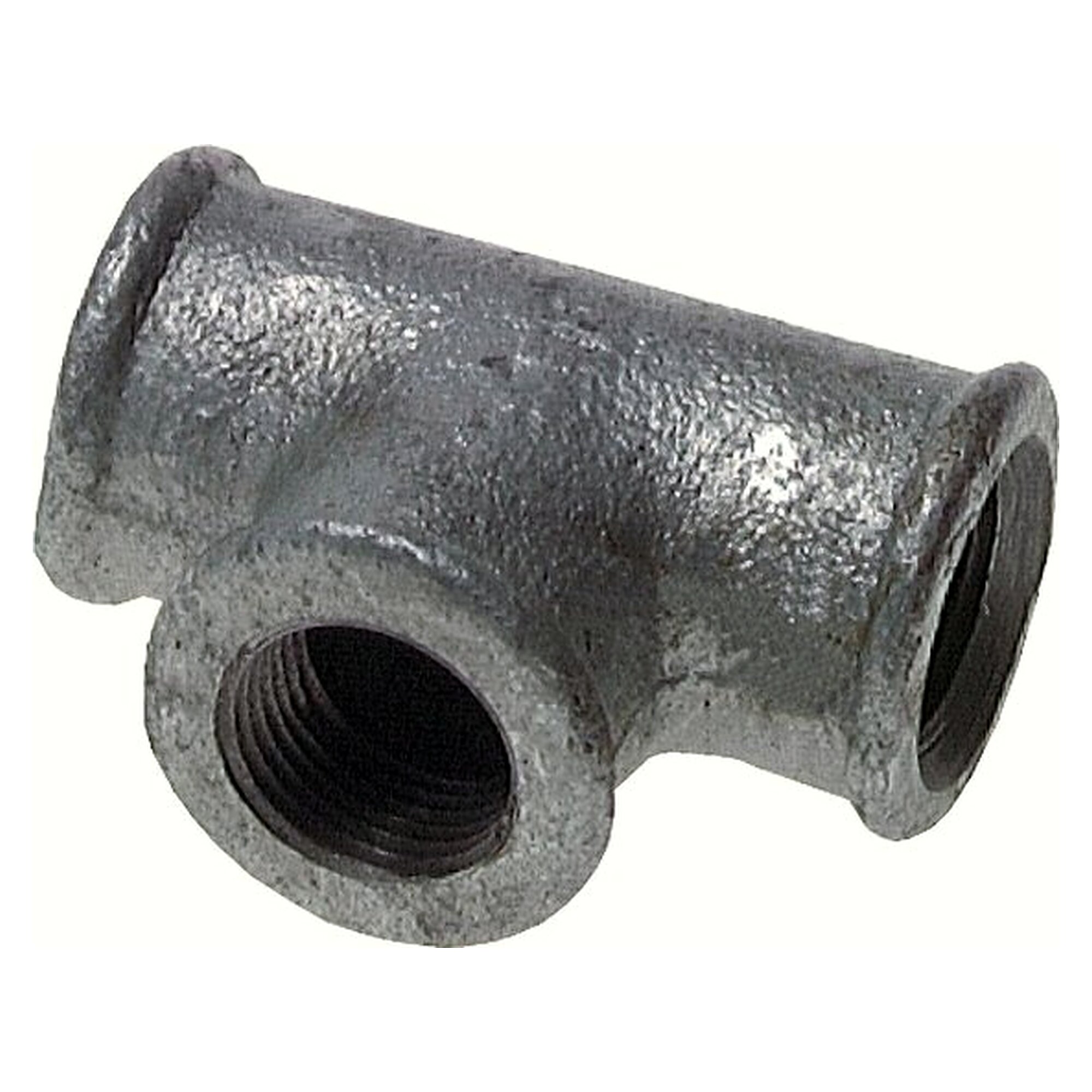 Tee fitting, thread Rp 1", PN 25 bar, zinc plated malleable cast iron, branch for pipework