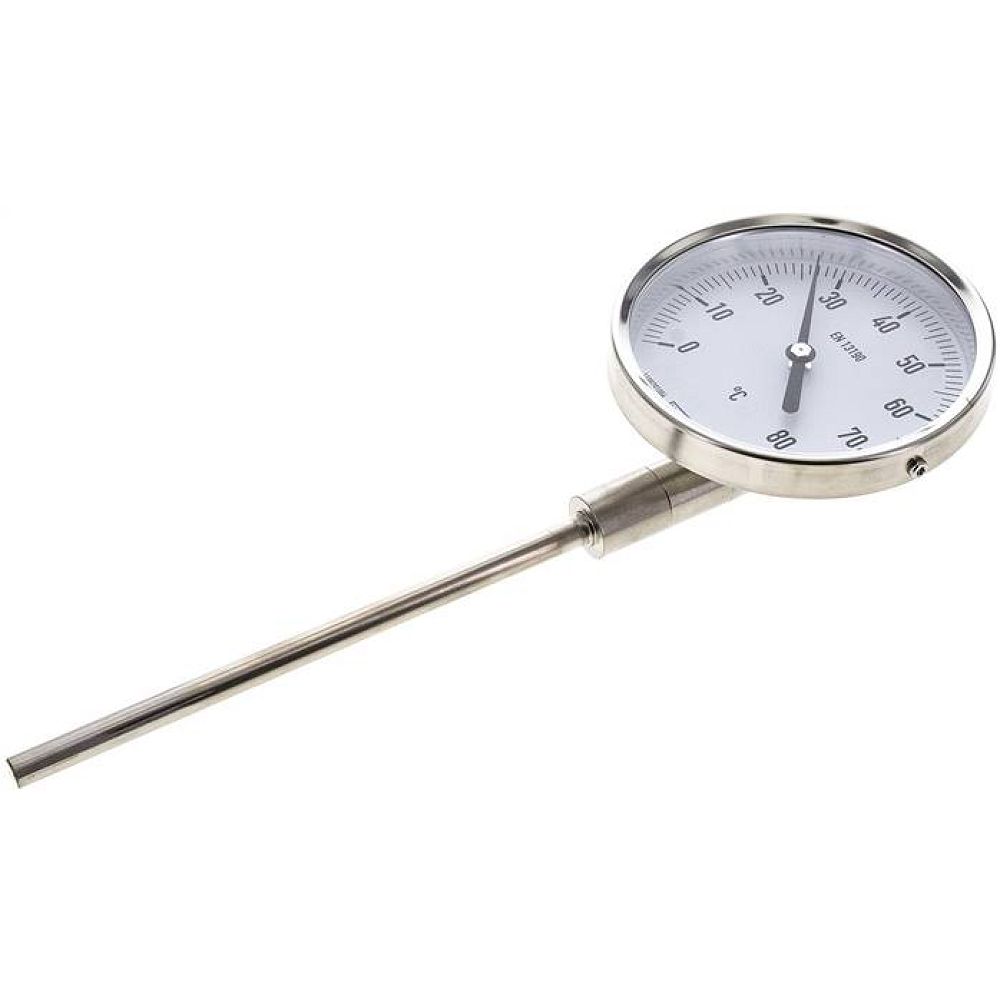 Wika TST 8010063 ES Bimetallthermometer, senkrecht D100/0 bis +80°C/63mm