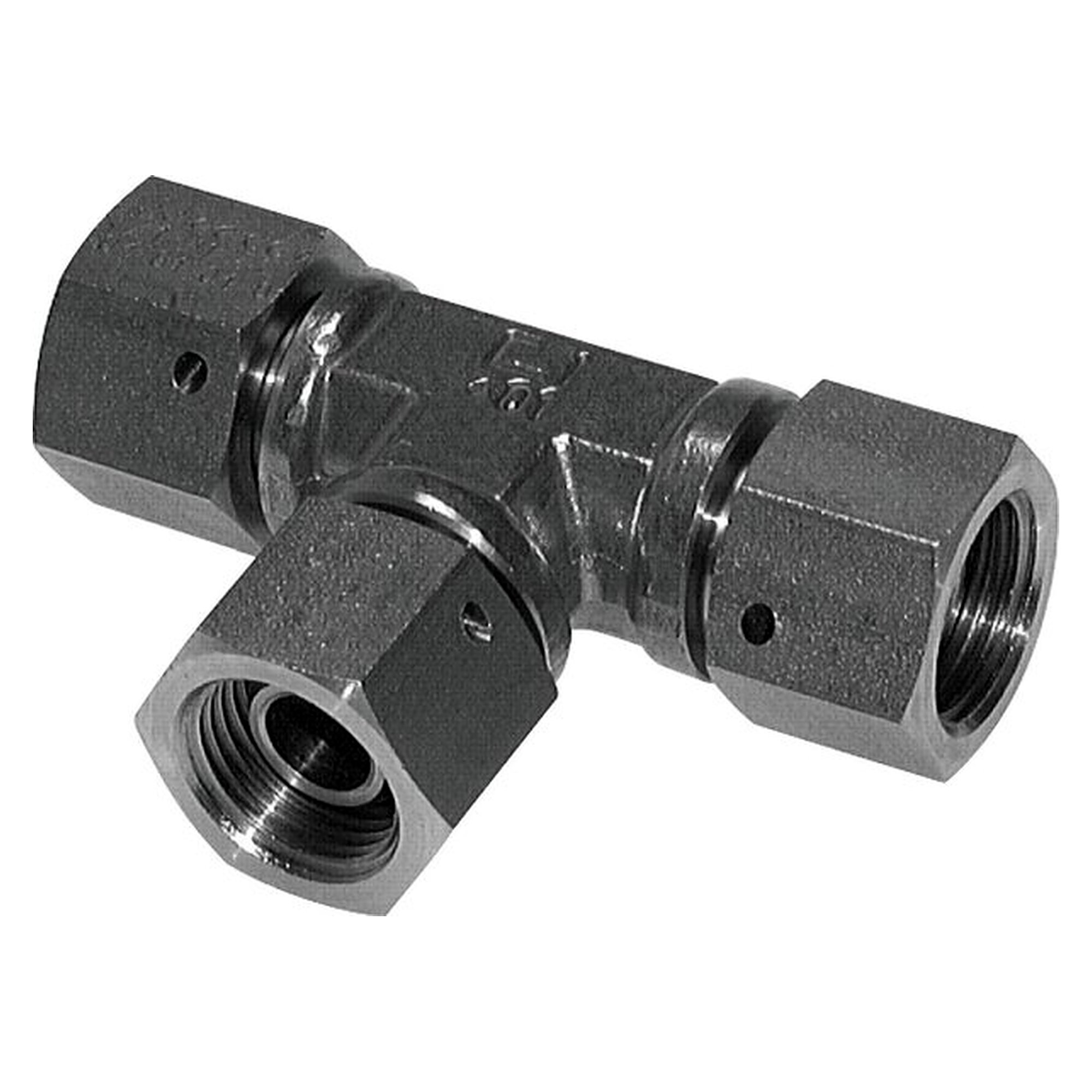T-Verschraubung, mit 60°-Kegel, Gewinde G 1-1/2", PN 125 bar, Edelstahl V4A
