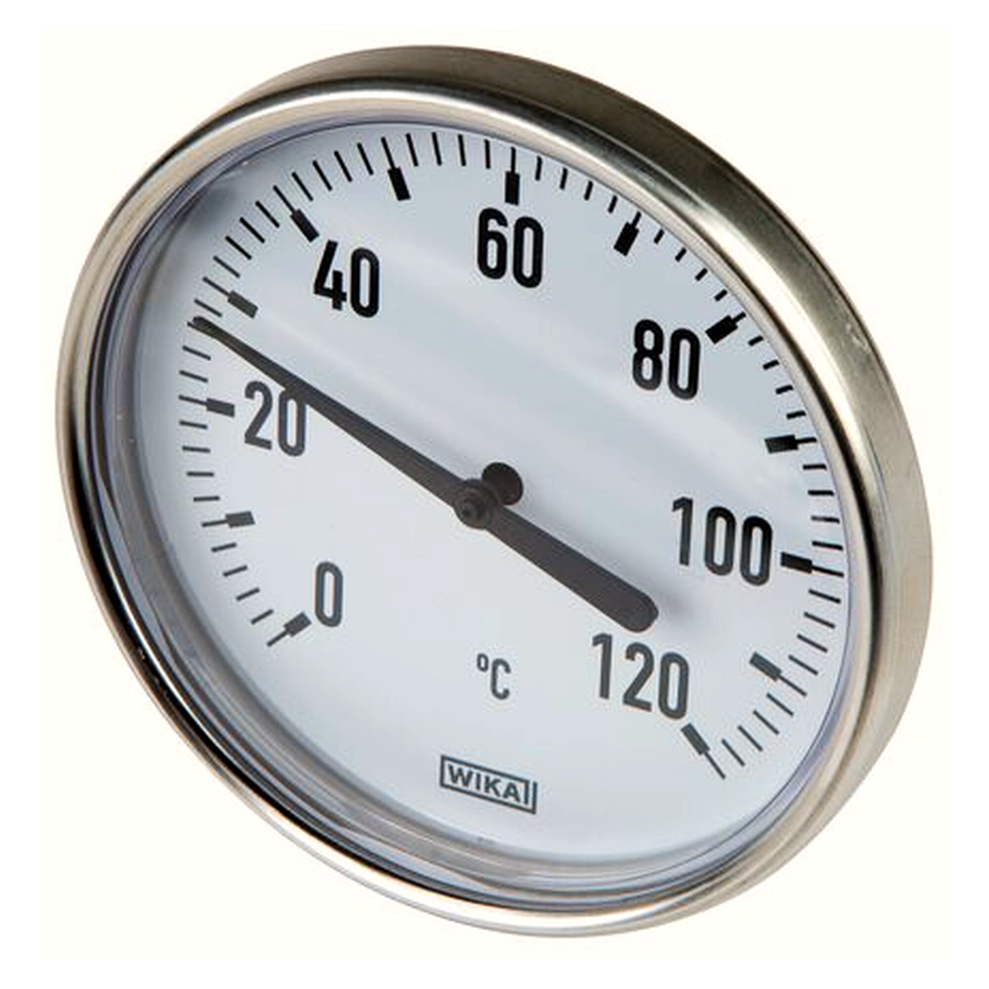 Bimetallthermometer, waagerechte Ausführung, 100 mm, 0 bis +160 °C, Aluminium