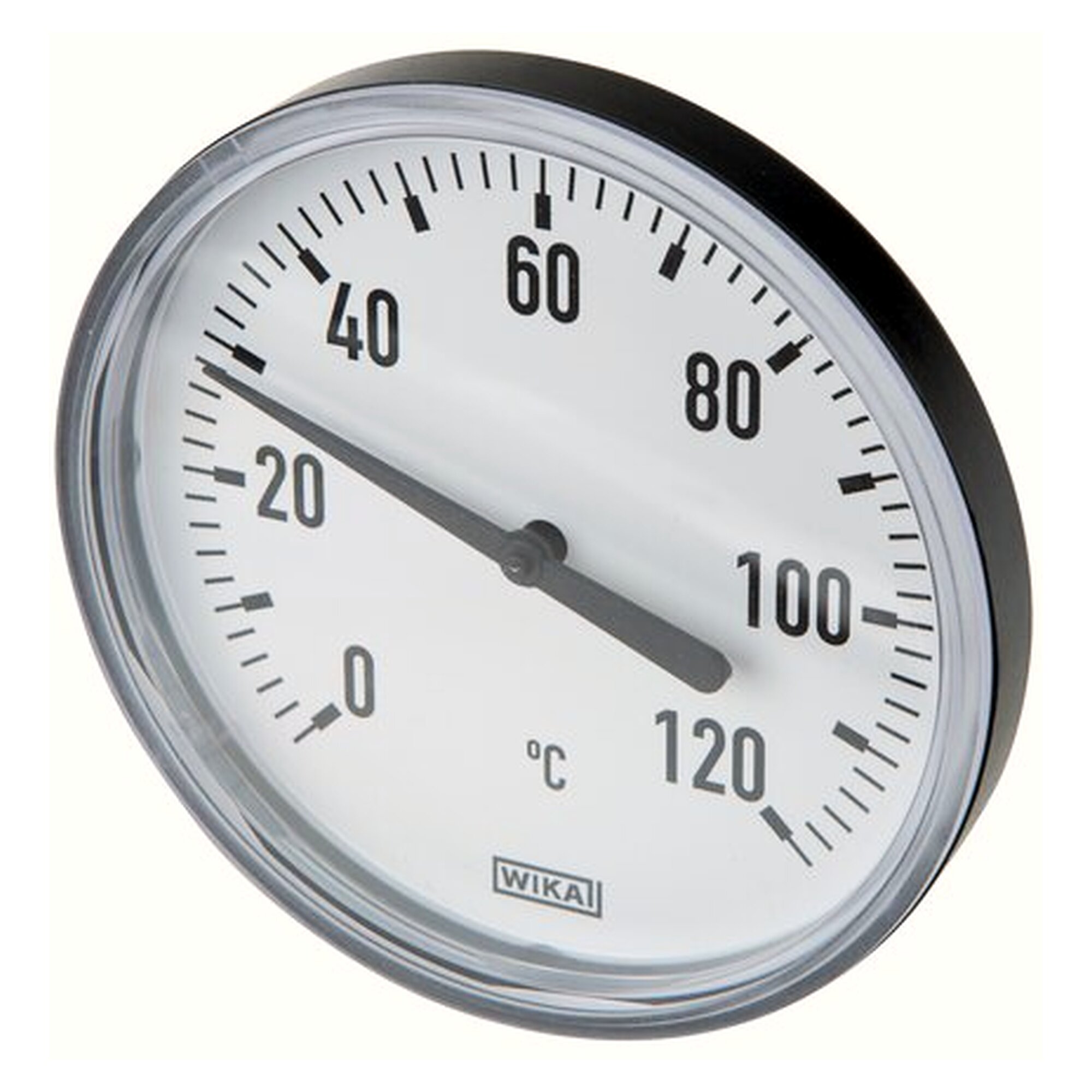 Bimetallthermometer, waagerechte Ausführung, 100 mm, 0 bis +120 °C, Tauchschaft 60 mm, 24,5