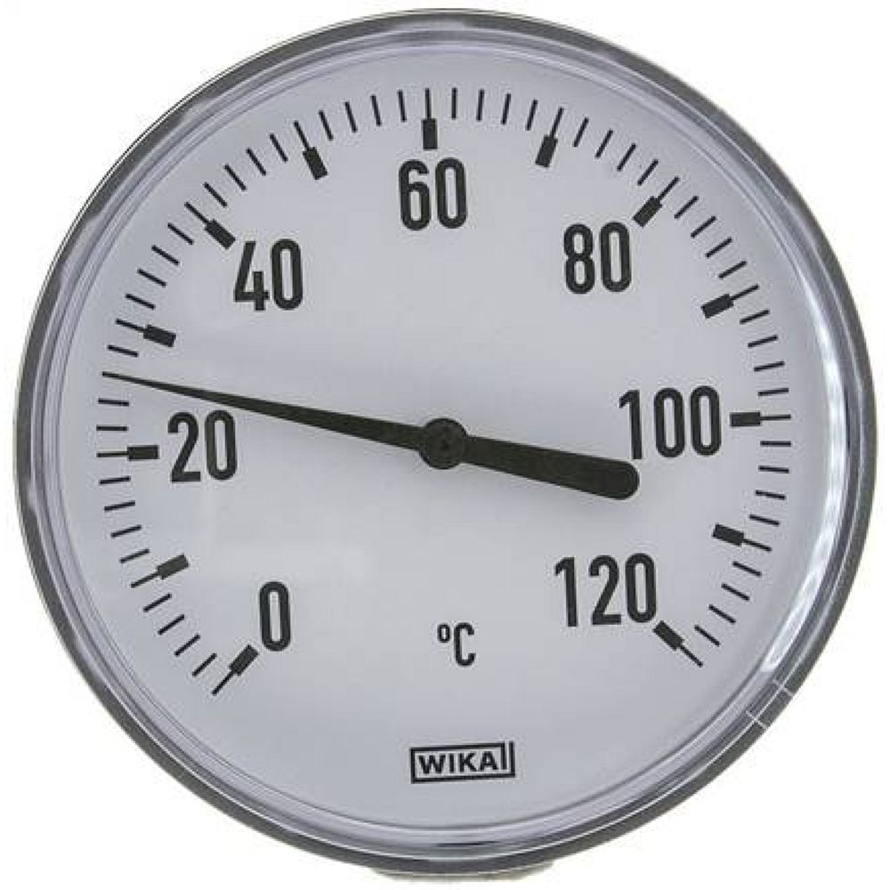 Wika TW 12010040 KU Bimetallthermometer, waagerecht D100/0 bis +120°C/40mm
