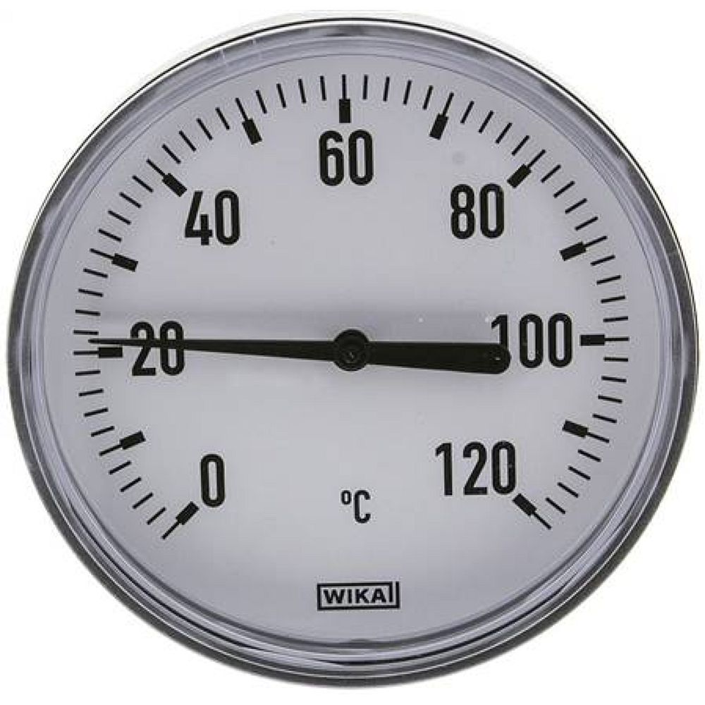Wika TW 12010060 KU Bimetallthermometer, waagerecht D100/0 bis +120°C/60mm