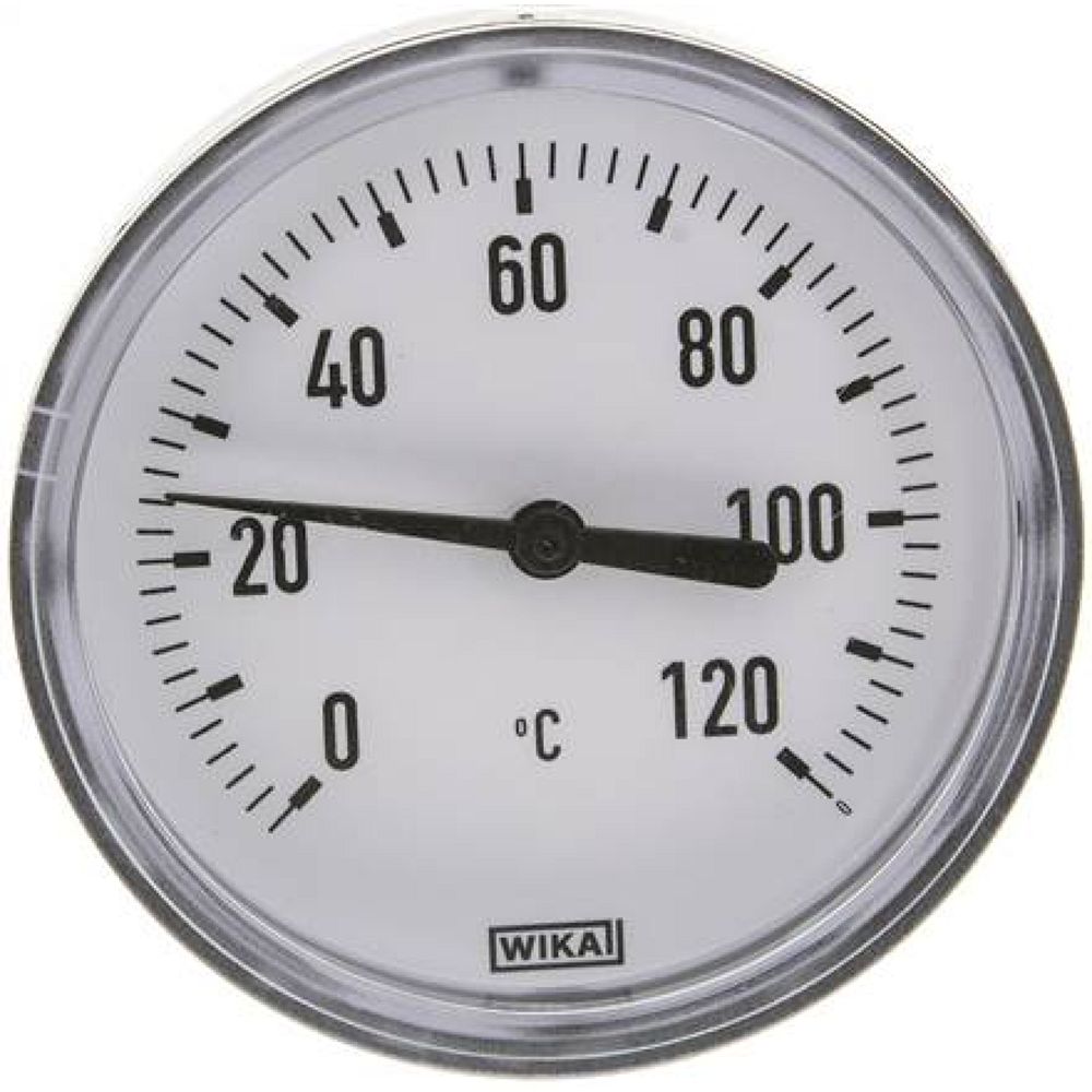 Wika TW 1208040 KU Bimetallthermometer, waagerecht D80/0 bis +120°C/40mm