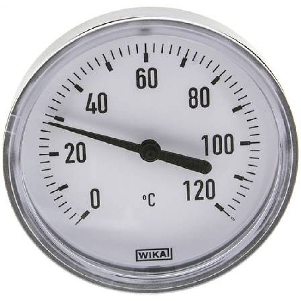 Wika TW 1208060 KU Bimetallthermometer, waagerecht D80/0 bis +120°C/60mm