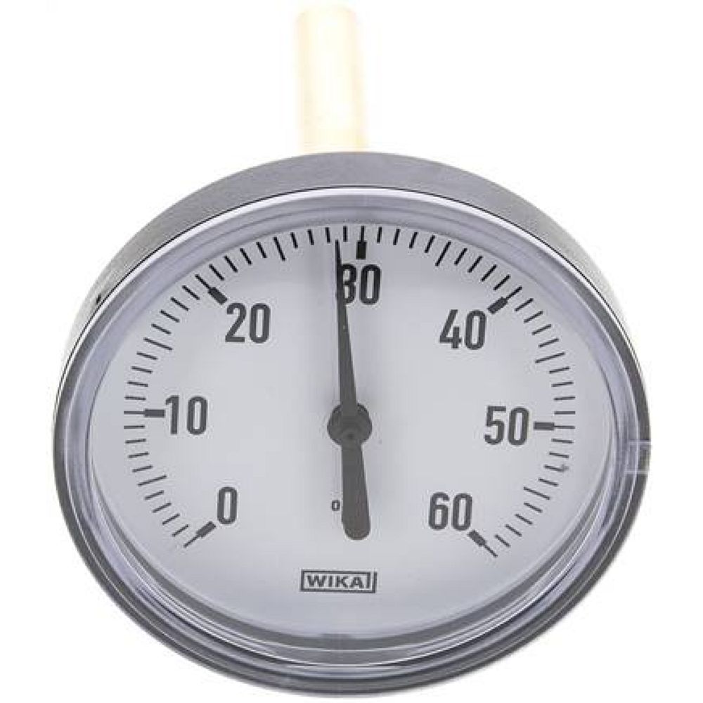 Wika TW 6080100 KU Bimetallthermometer, waagerecht D80/0 bis +60°C/100mm