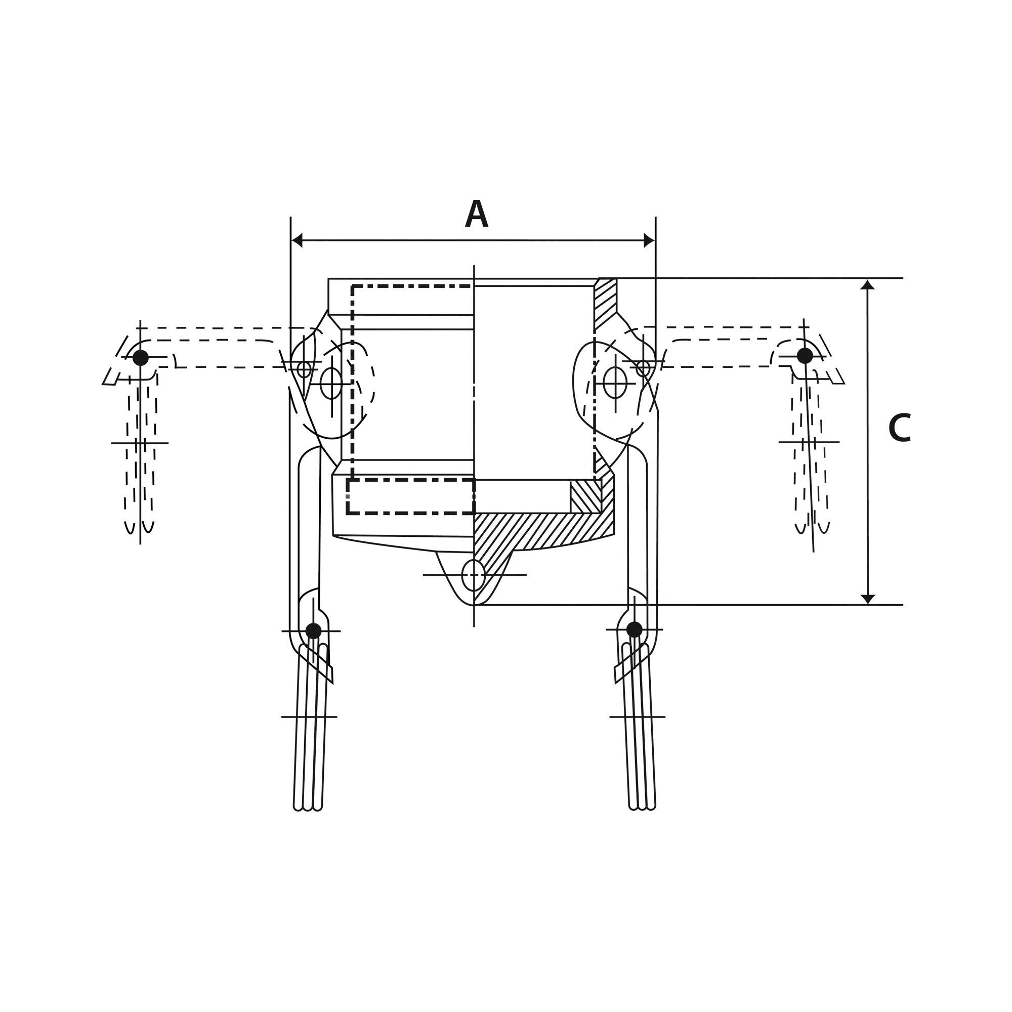 Kamlok closing cap, DC type, 1.4401, Size 3/4, for plug Ø 32 - Riegler 108123