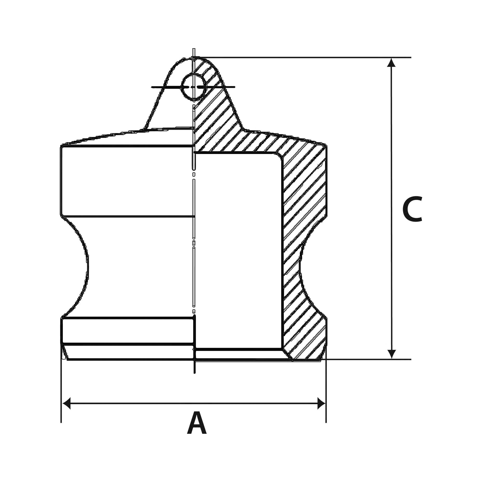 Kamlok cap plug, DP type, Aluminium, Size 3, Plug Ø 92 - Riegler 108088