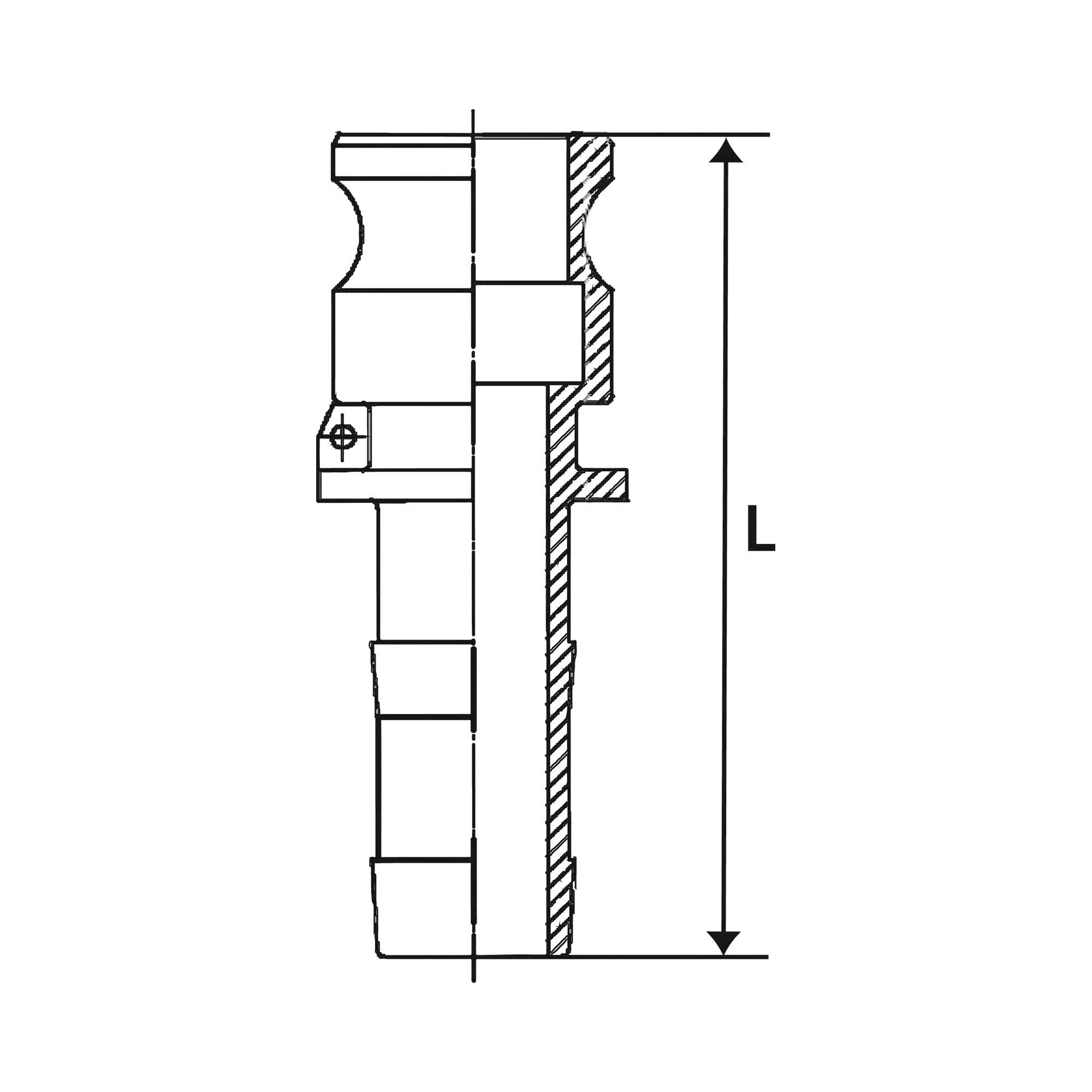 Kamlok quick-connect plug, Hose sleeve, E type, Alu, I.D. 75 - Riegler 108080
