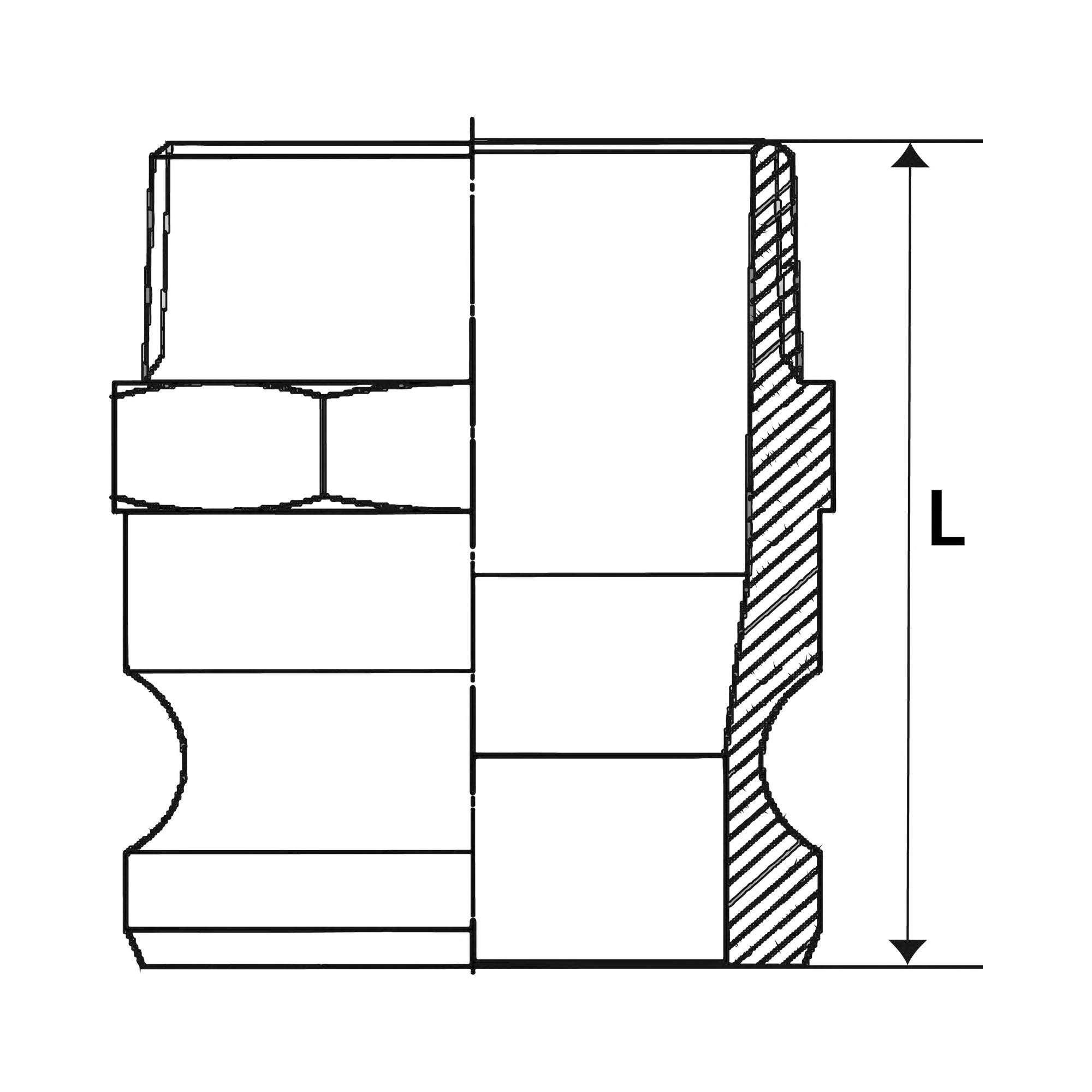 Kamlok quick-connect plug, Exterior thread, F type, Alu, R 4 - Riegler 108065