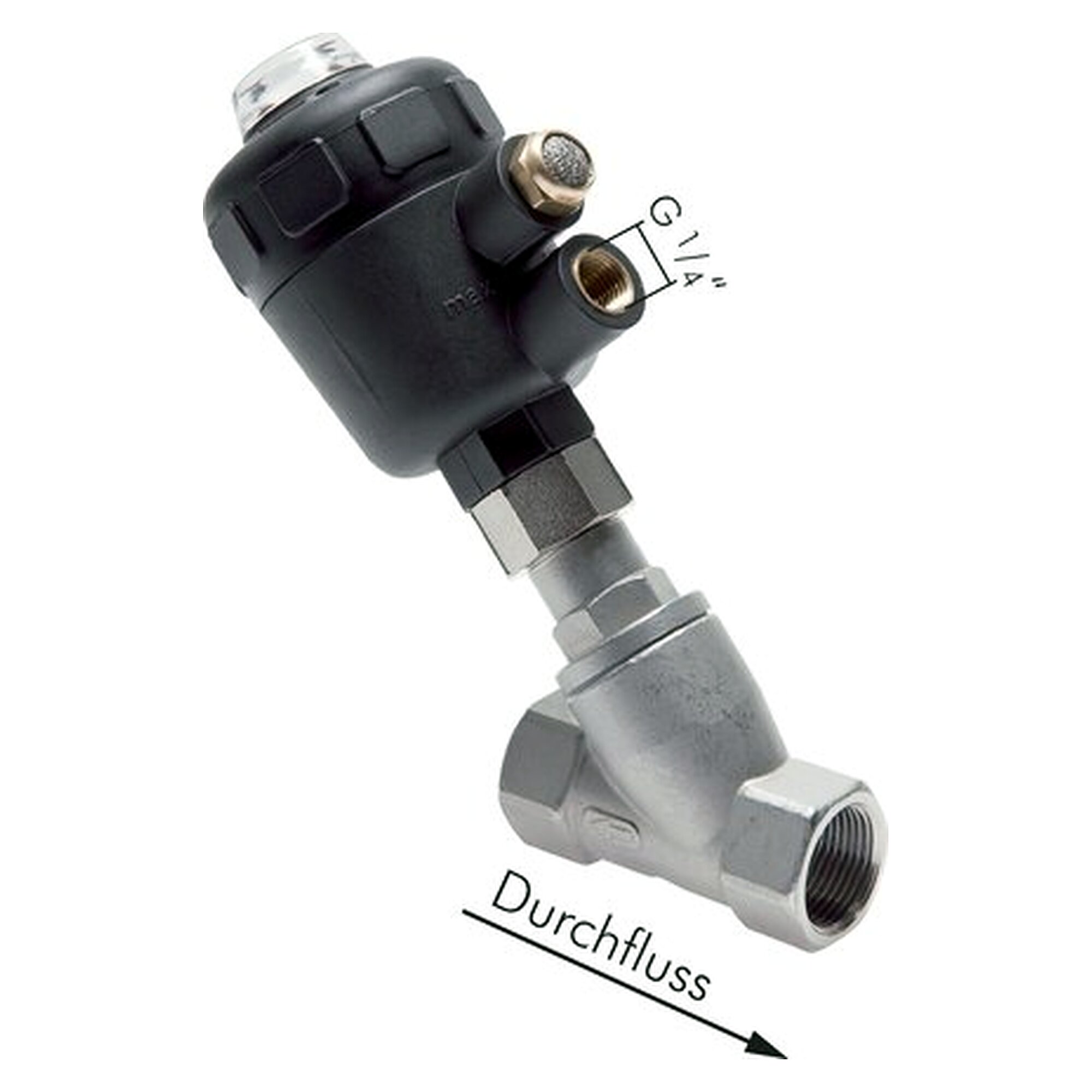 Schrägsitzventil G 3/4",Antrieb: Kunststoff, DN 18, Dichtung PTFE/FKM