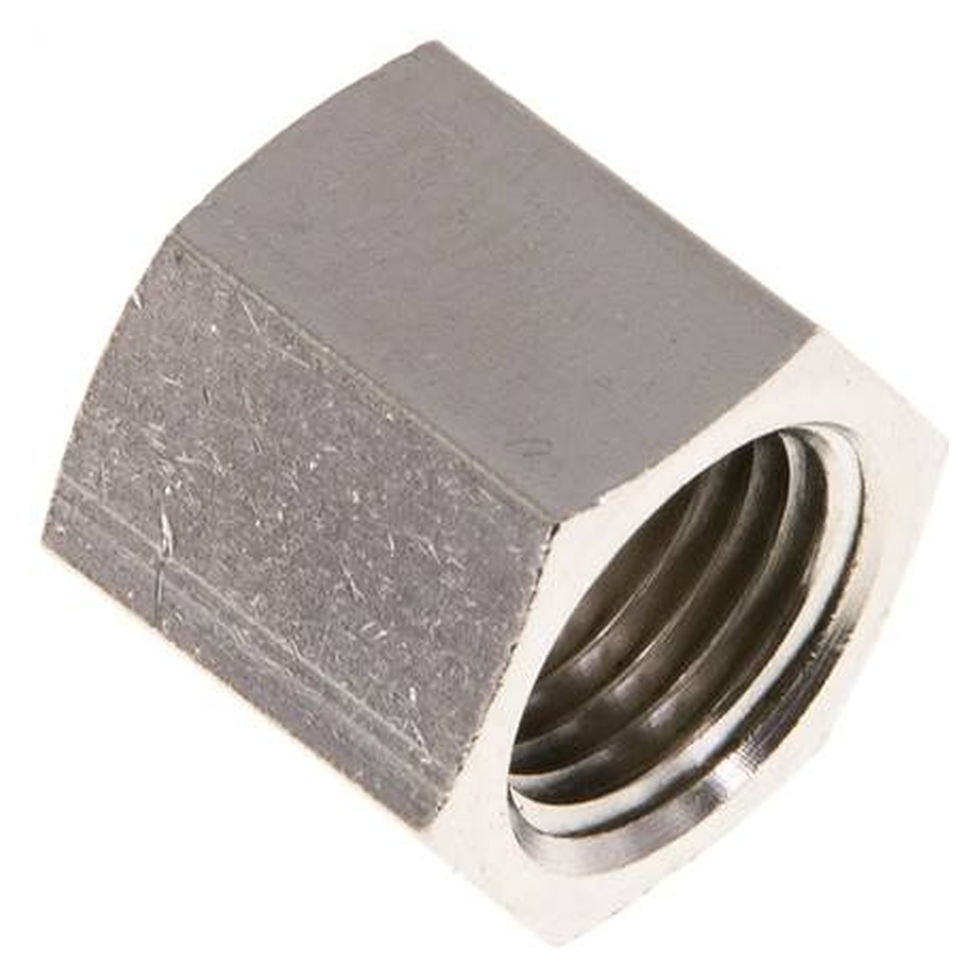 Überwurfmutter, Gewinde G 1/4", Länge 15,5 mm, Messing vernickelt, Schlüsselweite 17 mm, 9
