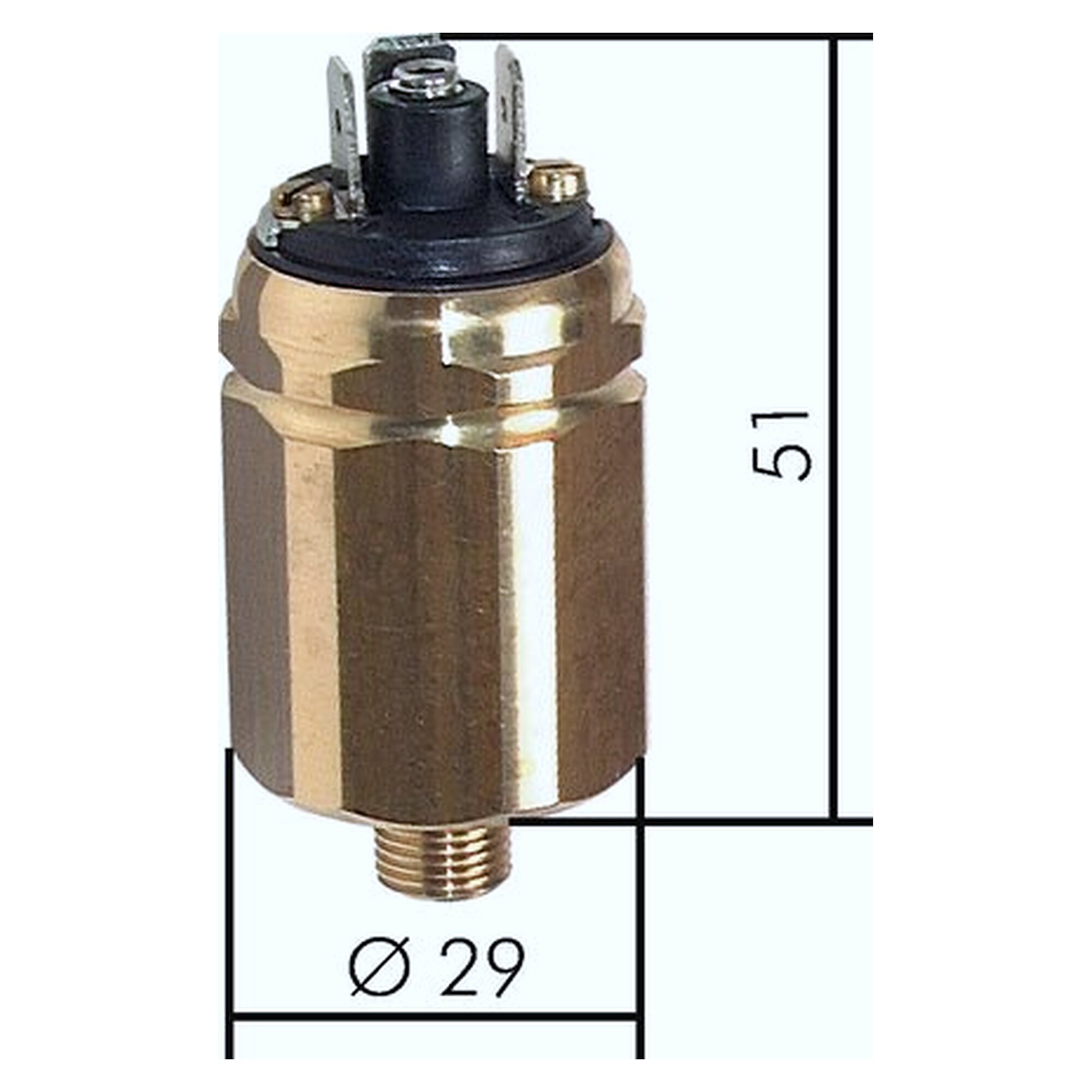 Accessory for compressed air equipment, G 1/8", -0.98 to -0.2 bar, brass, overpressure safety 2 bar