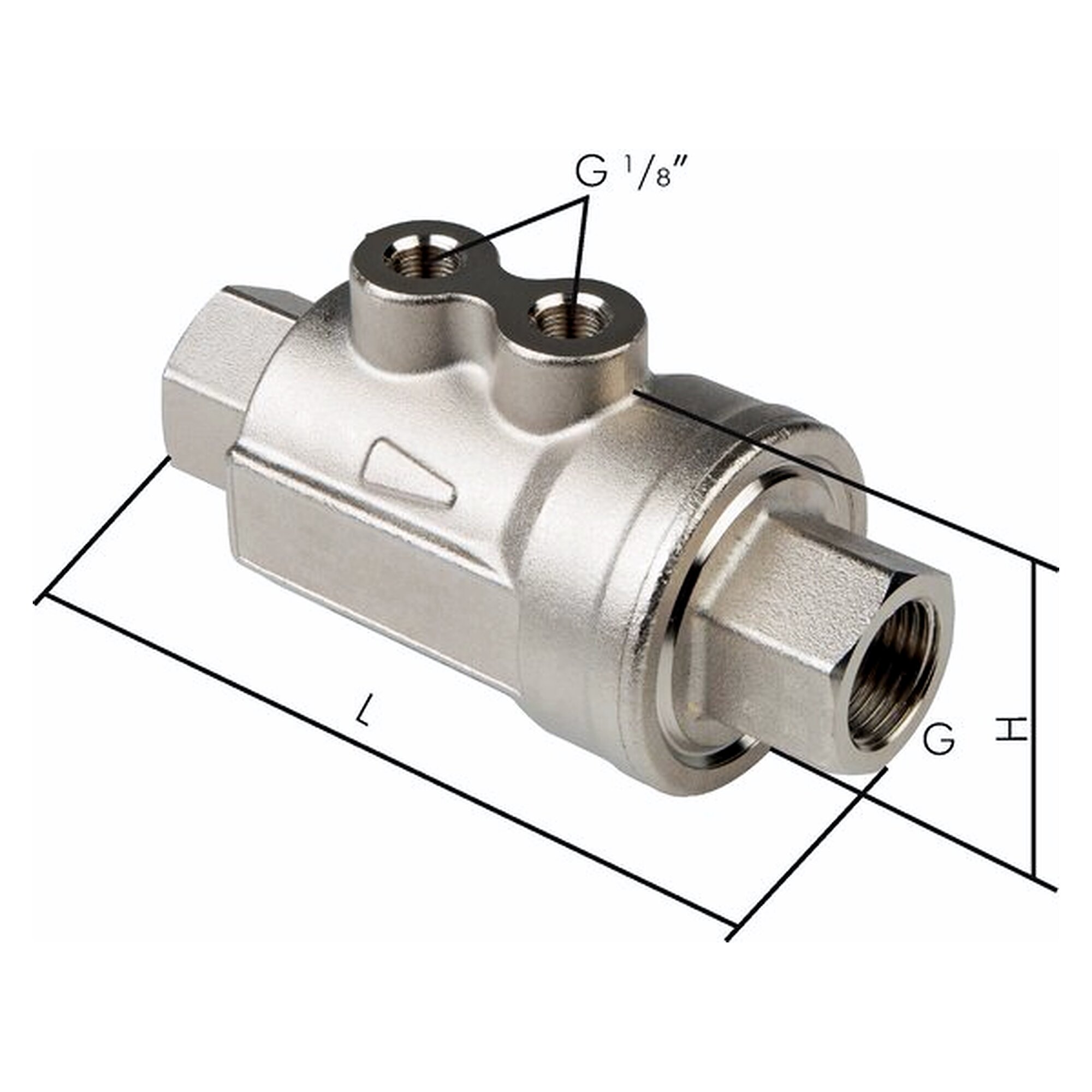 Sperrventil, pneumatisch betätigt, Messing, G 1", DN 25, doppeltwirkend