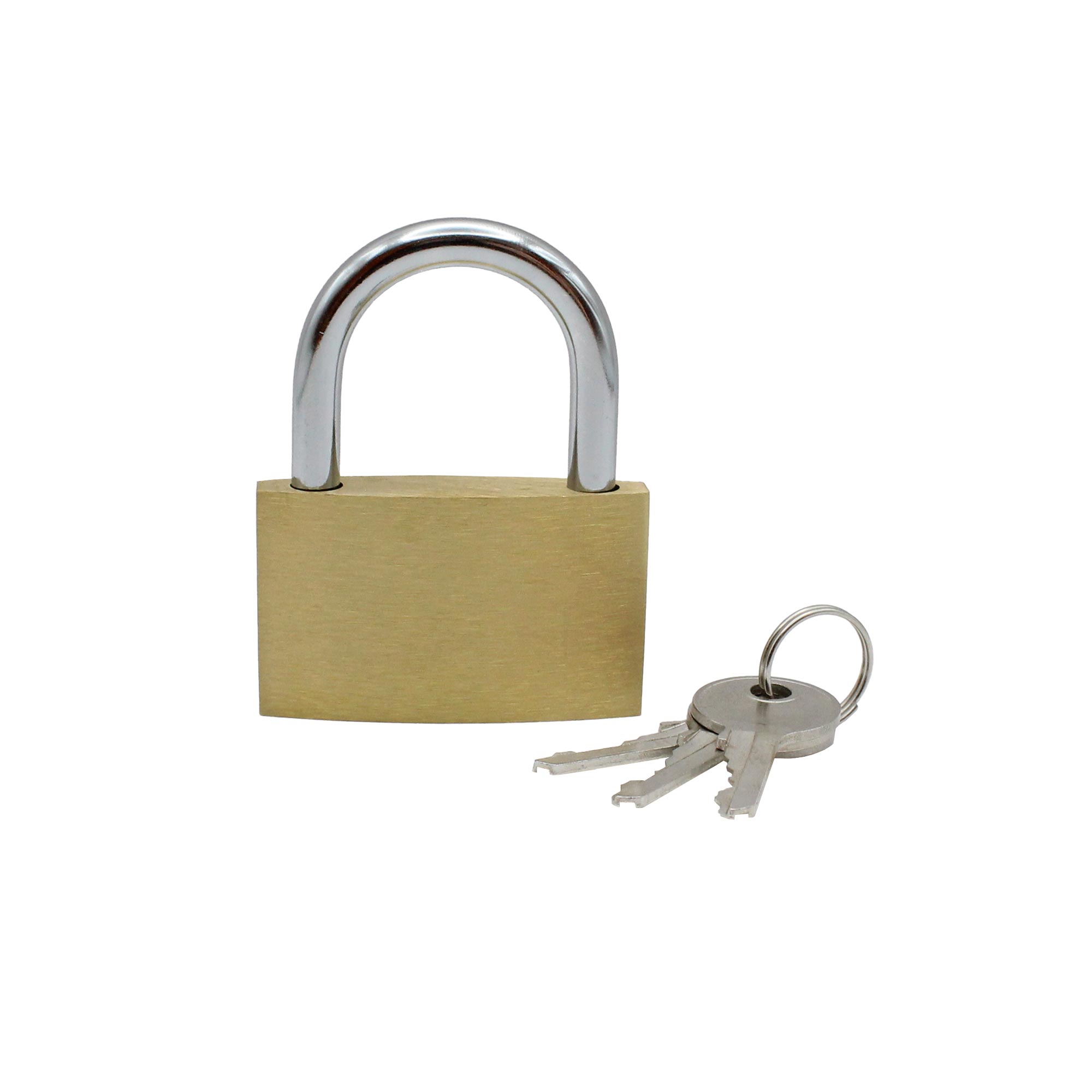 Padlock, brass, 25 mm, band Ø 3.5 mm, incl. 3 keys - Riegler 125520
