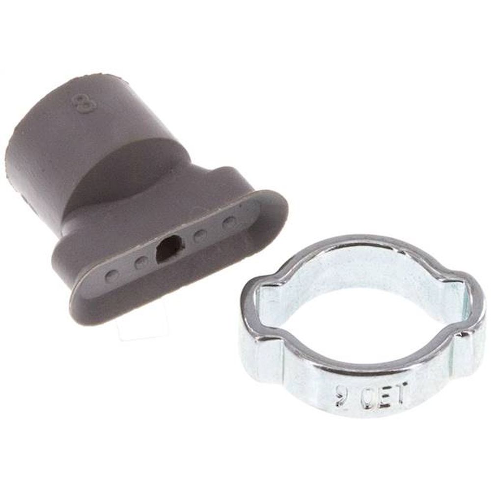 Oval teats, 15 x 5mm, stroke 1mm, NBR (60A), Grey