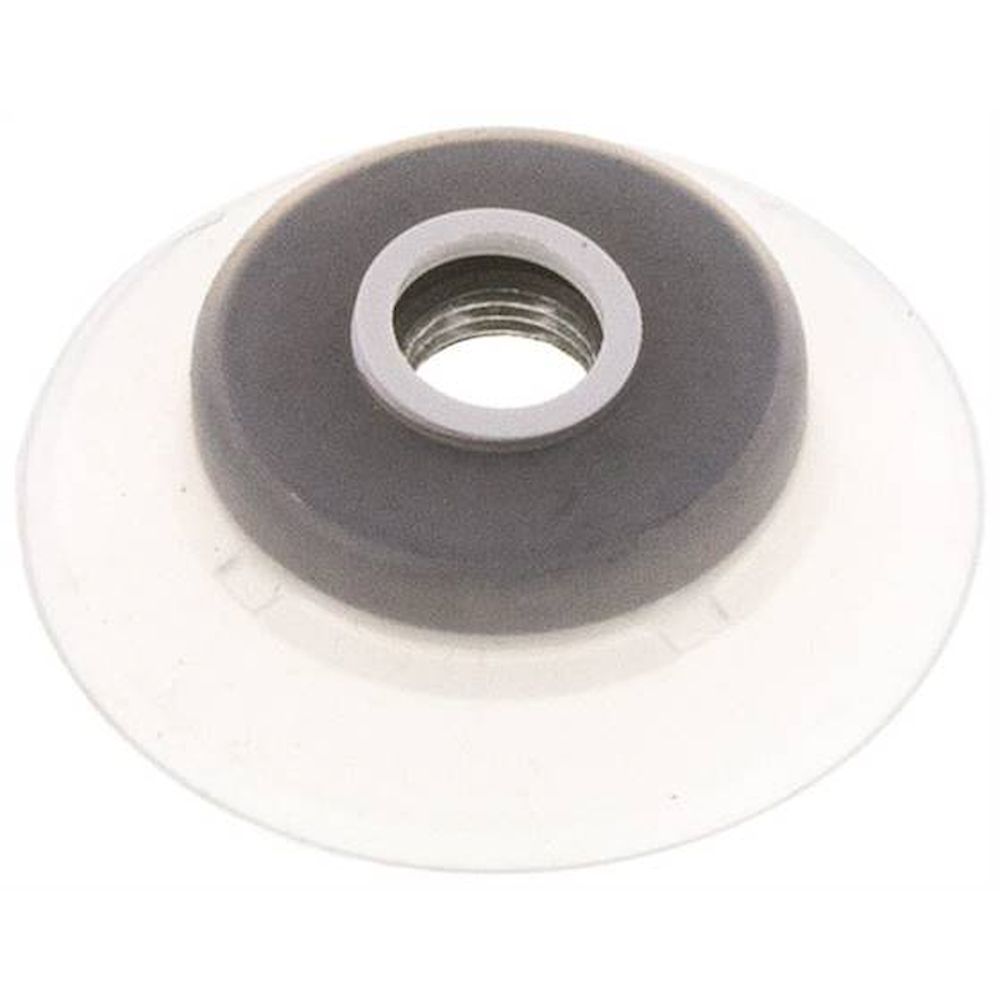 Flat suction cups (robust lips), Ø 62x5mm, G 1/4", Silicone (50A), transparent