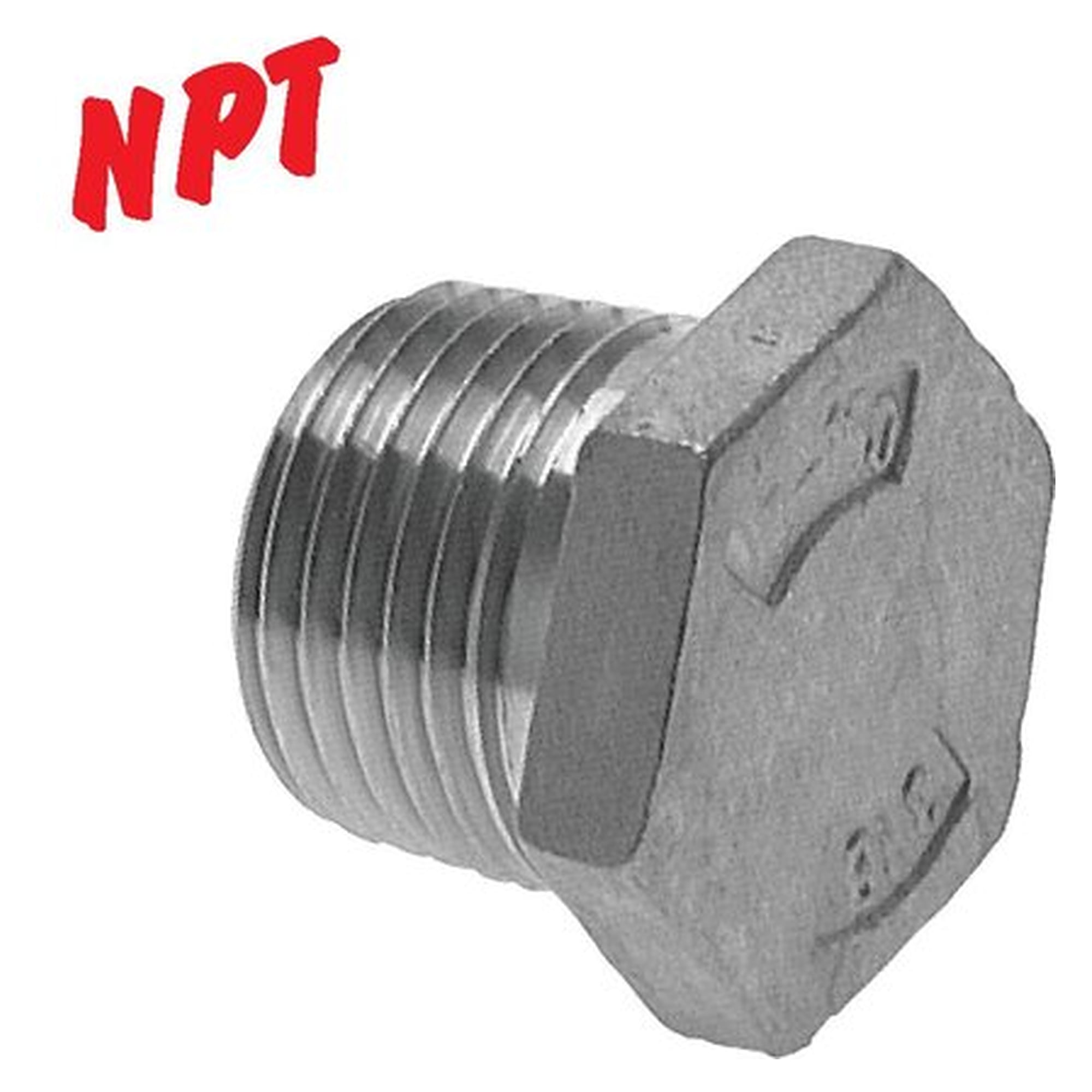Verschlussstopfen, mit Außensechskant, Gewinde NPT 1/2", Edelstahl 1.4408