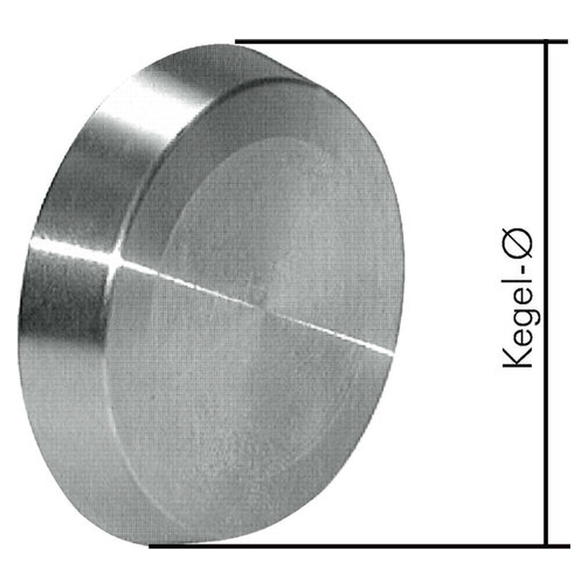 Blindkegel, mit Rundgewinde, 22 mm, Edelstahl 1.4404, Rundgewindeverbindung