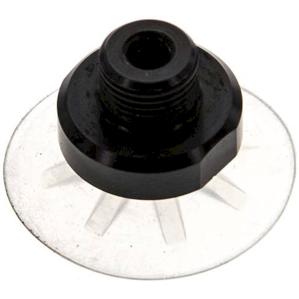 Flat suction cups, support rib, P,series- Ø 28x1mm, Silicone (50A), transparent