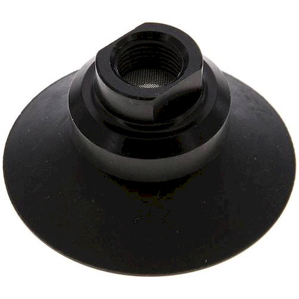 Flat suction cups, support rib, P,series- Ø 42x2mm, CR (50A), black