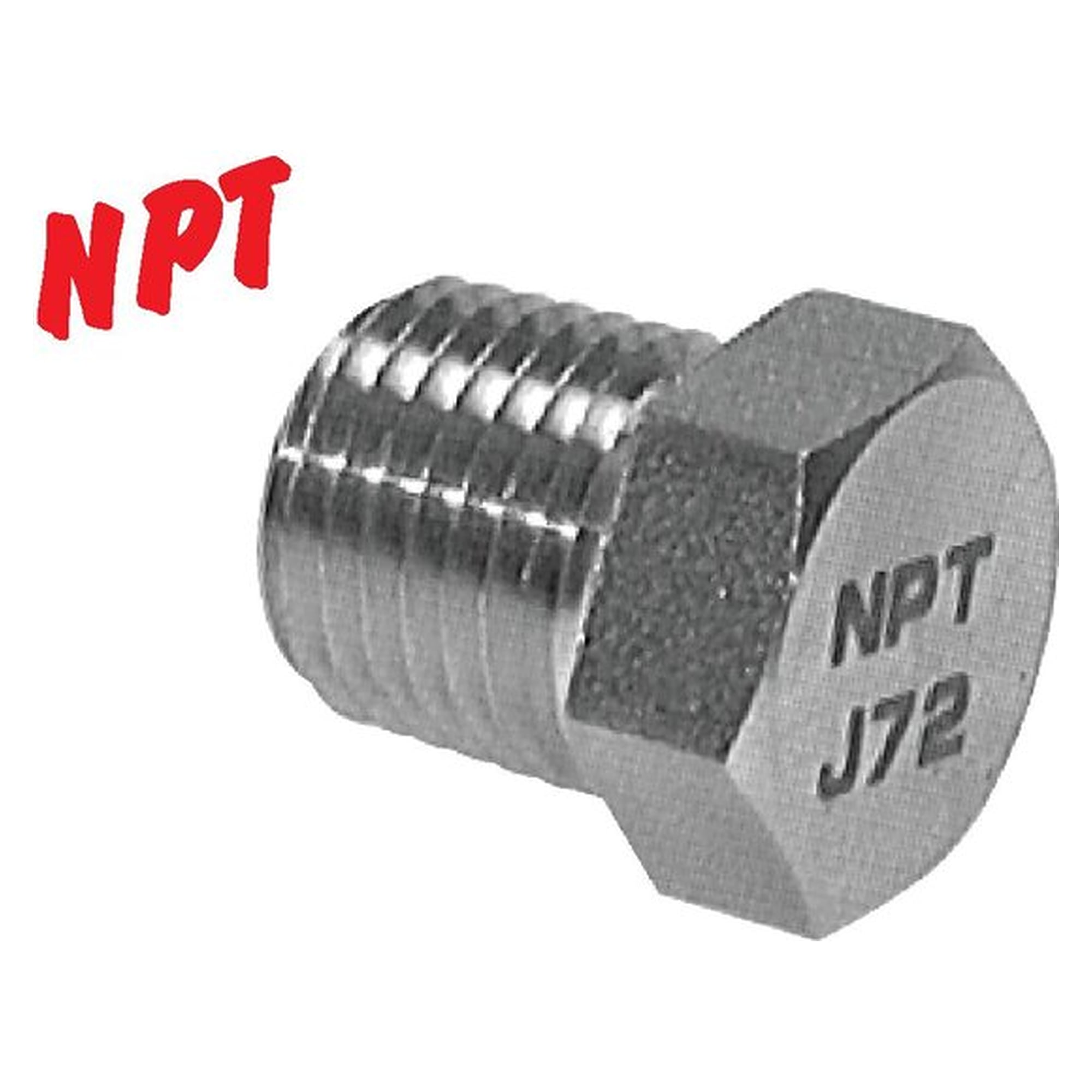 Hochdruck-Verschlussstopfen, mit Außensechskant, Gewinde NPT 2", PN 70 bar, Edelstahl 1.4571
