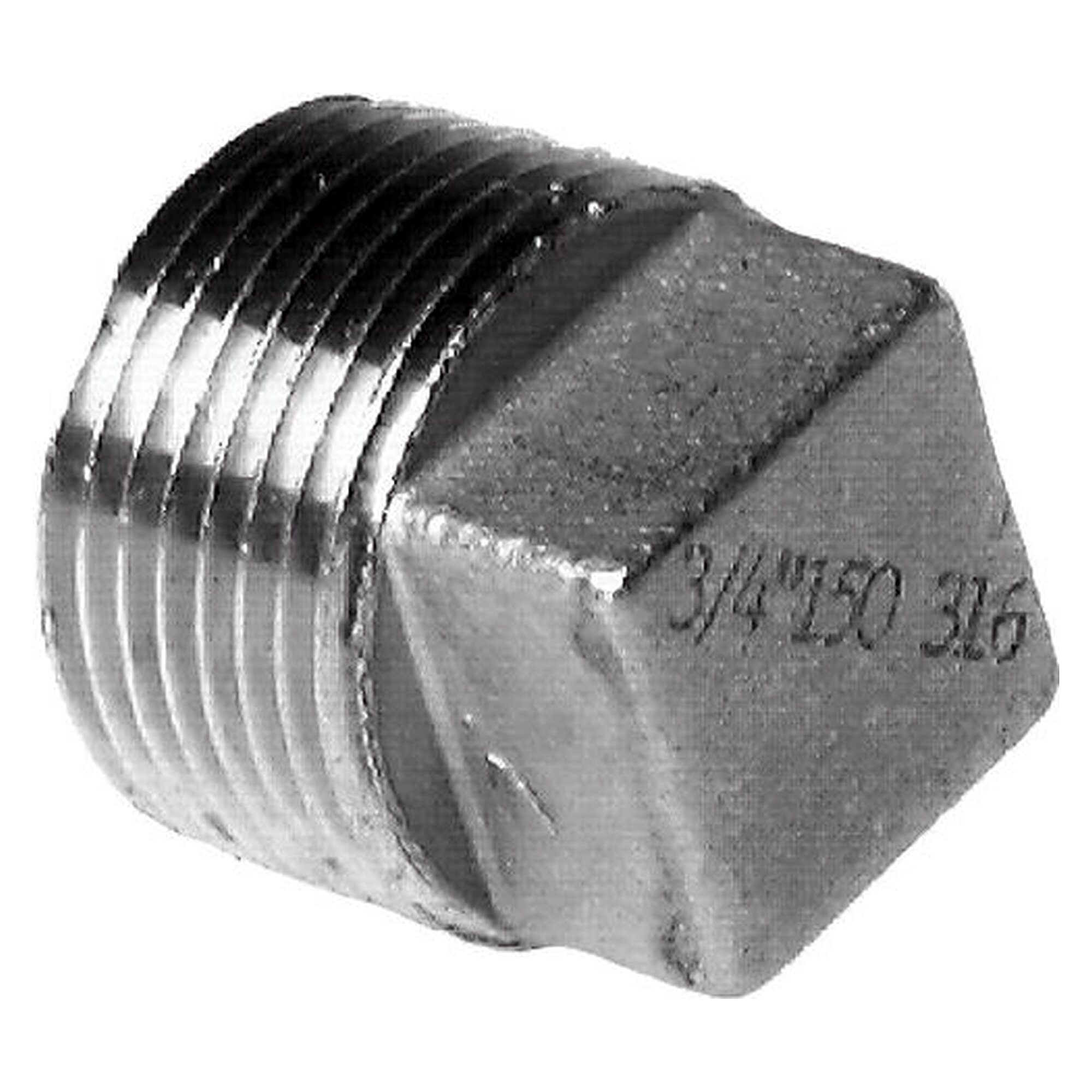 Verschlussstopfen, mit Außenvierkant, Gewinde R 1/2", PN 16 bar, Edelstahl 1.4408