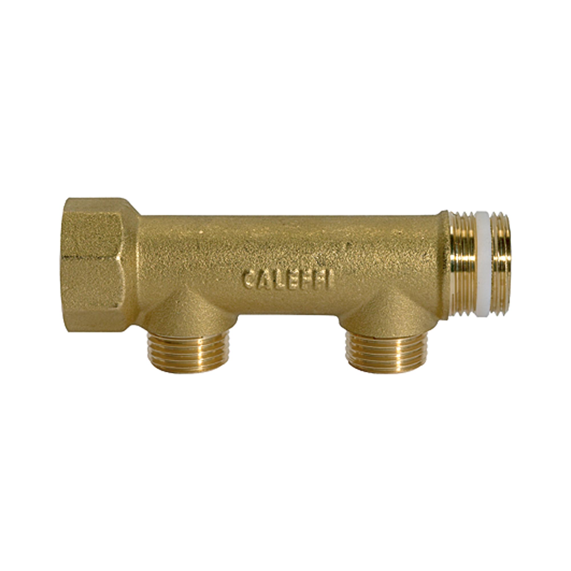 Distributor pipe, 2 outlets, Input 2x3/4, Output 2x1/2 ET, Brass - Riegler 112560