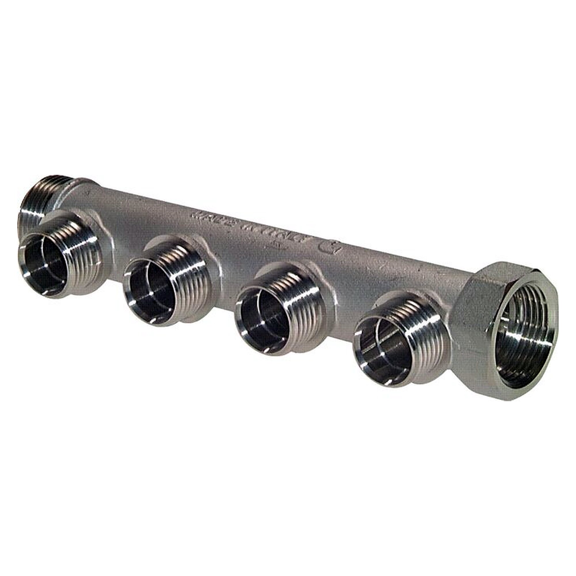 Distribution pipe, female and male thread, outlet 2x G 1/2" (male) to female thread G 3/4", 87