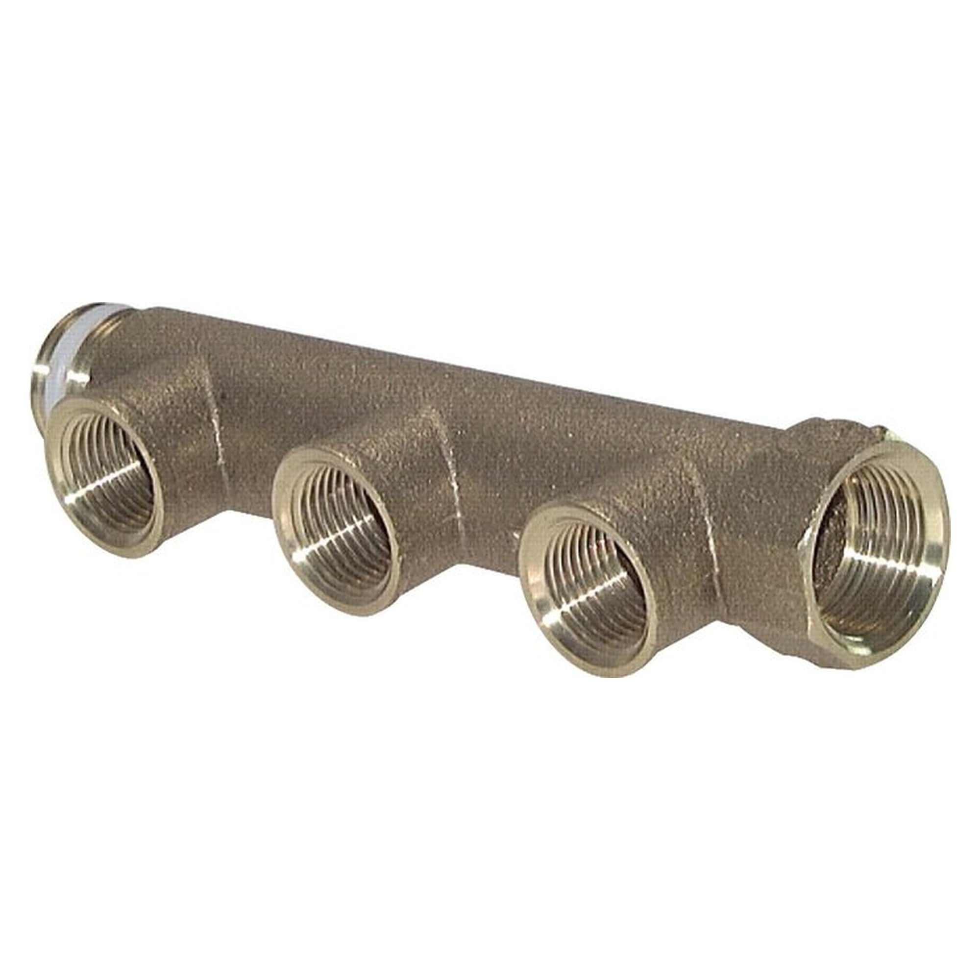 Verteilerrohr, Innen- und Außengewinde, Abgang 3x G 1/2" (IG) auf Innengewinde G 3/4", 160