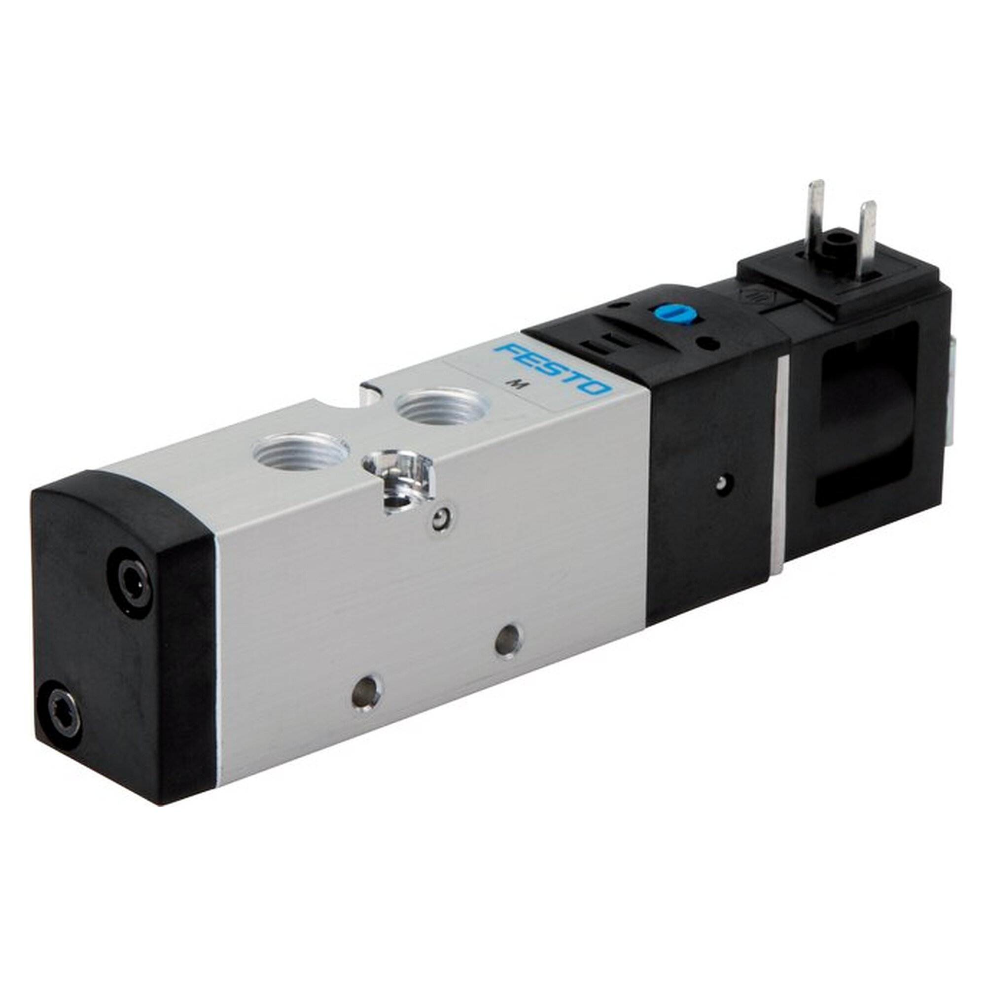 5/2-Wege Magnetventil, 5/2-Wege (Federrückstellung*), 3x G 1/8", 24 V DC, 550 l/min, 1,5 bis 8 bar