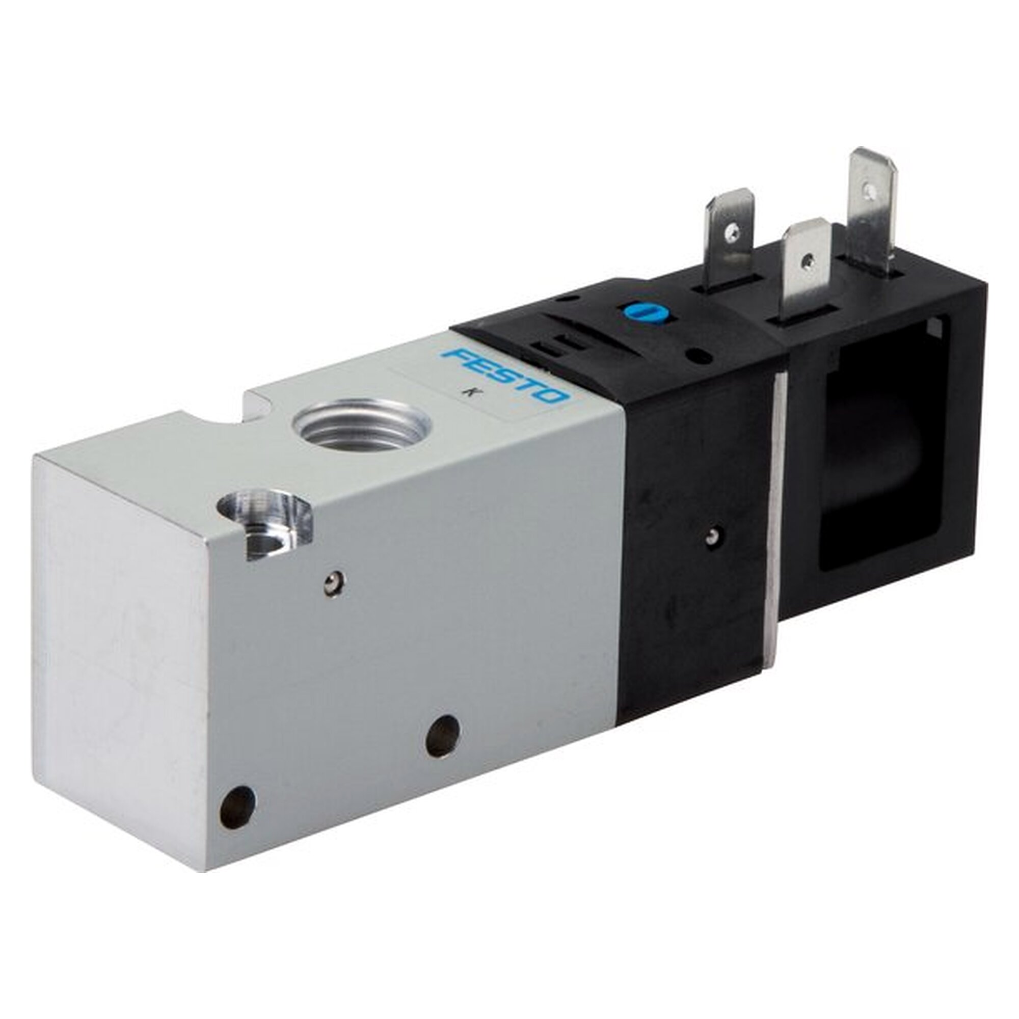 3/2-way solenoid valve, 3/2-way (NC), 2x G 1/4", 24 V DC, 1000 l/min, 1.5 to 8 bar, exhaust G 1/4"