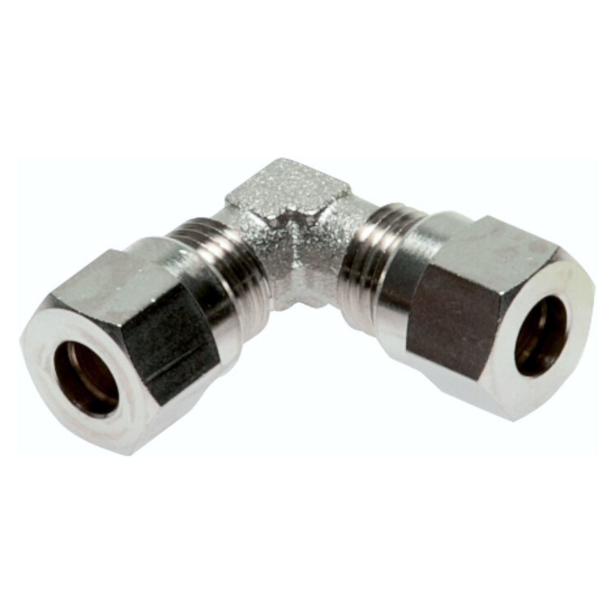 Schneidringverschraubung, Winkelform, Rohr 10 L (M16x1,5), leichte Baureihe, Messing vernickelt