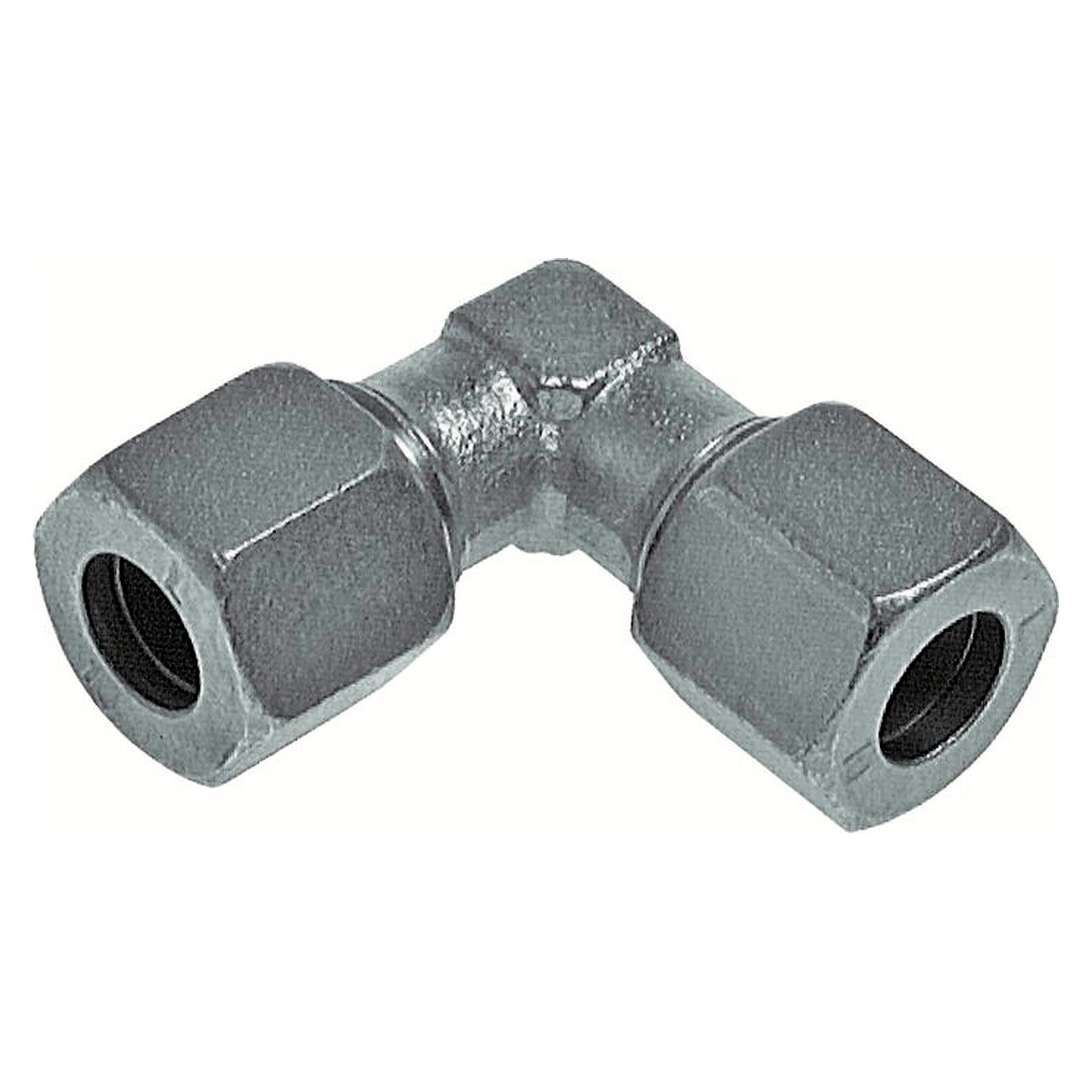 Cutting ring elbow fitting, tube 28 L (M36x2), zinc-plated steel, light series