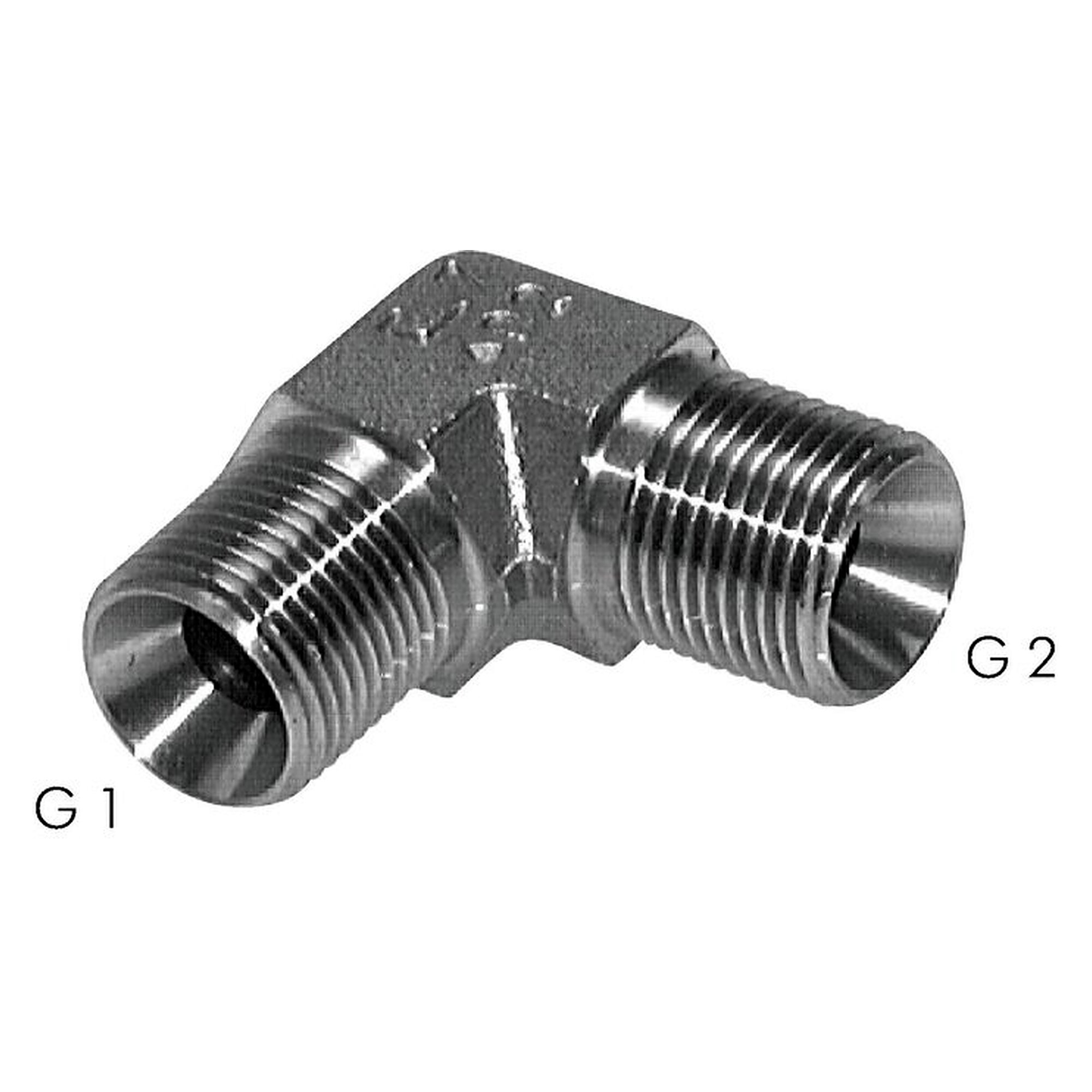 90° elbow, with 60° cone, thread G 1-1/4", PN 190 bar, V4A stainless steel