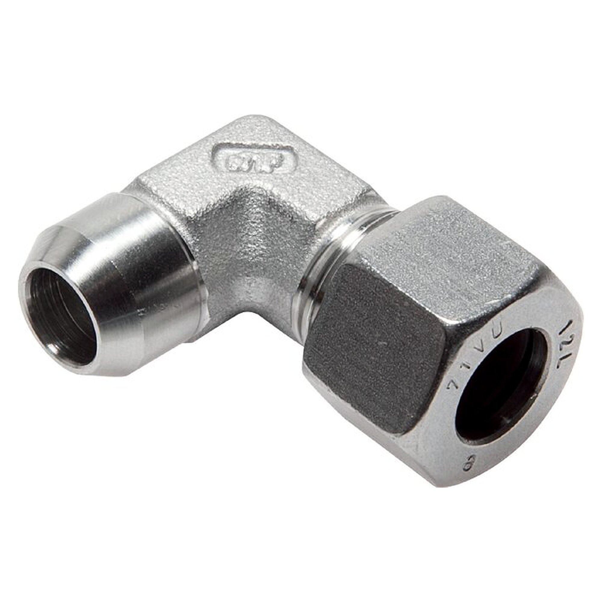 Anschweißverschraubung, Winkelform, Rohr 12 L (M18x1,5), Anschweißstutzen 16 mm, Klemmring 1.4571