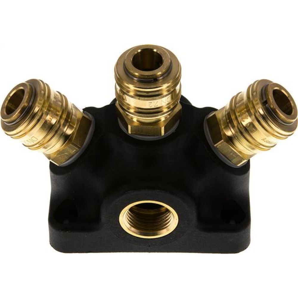 Wanddose mit G 1/2" (IG) und 3 Standard-Kupplungsdosen NW7,2